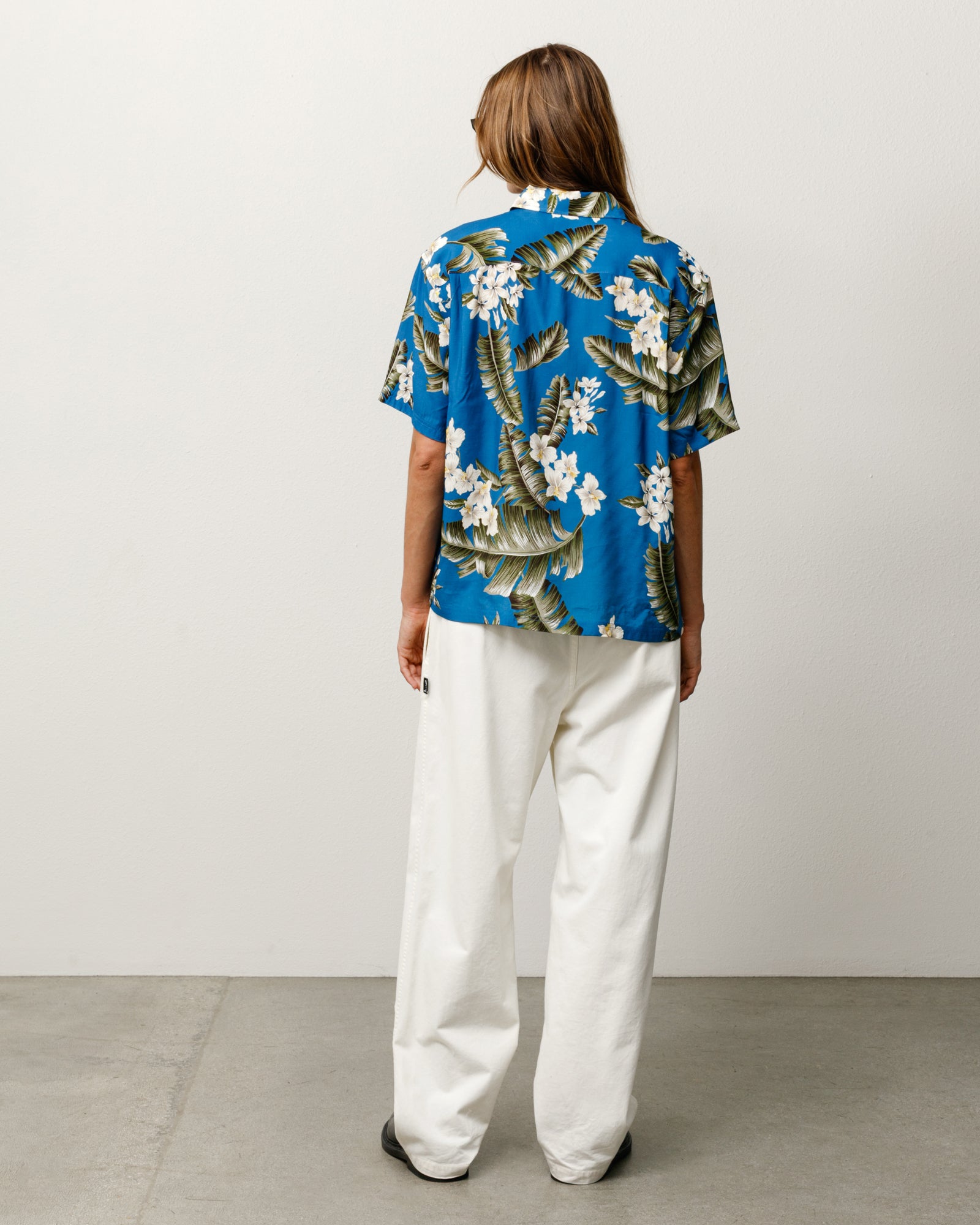 Hawaiian Floral Ss Shirt Unisex Short Sleeve In Blue