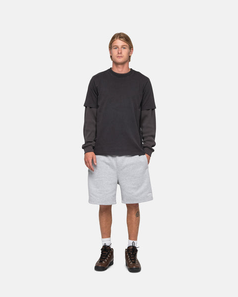 Stüssy Stock Logo Sweatshort Grey Heather | hero:hover:collection:new-arrivals,shorts,bottoms,all