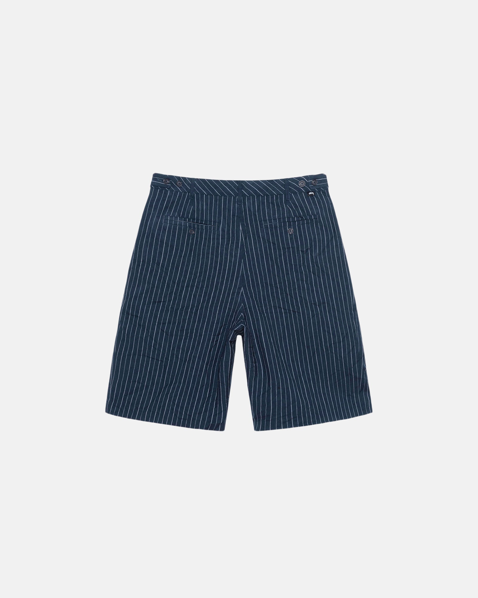 Stüssy Volume Pleated Short Wrinkled Stripe Navy Shorts