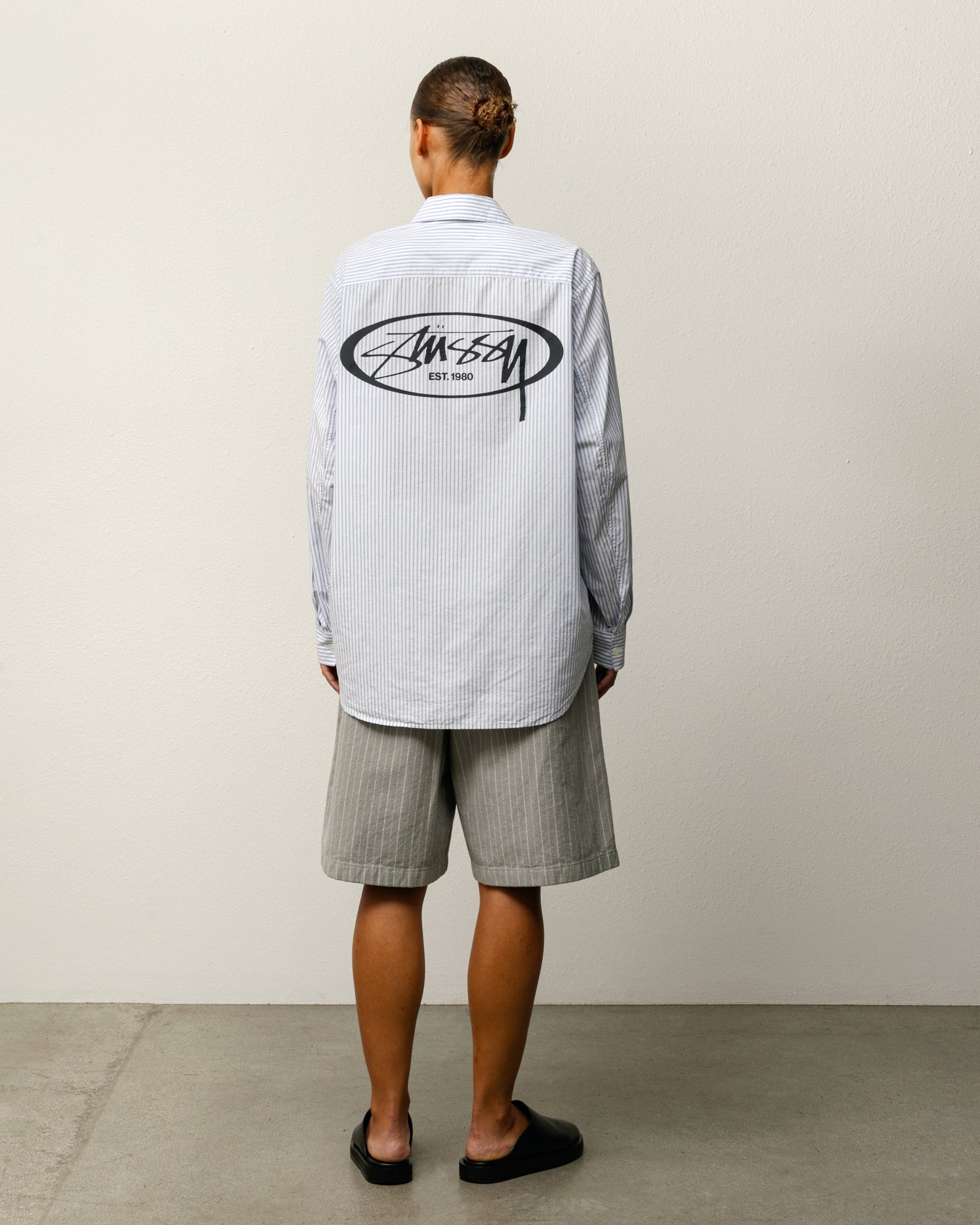 Baggy Beach Short – Grey Stripe | Shorts & Trunks | Stüssy Japan
