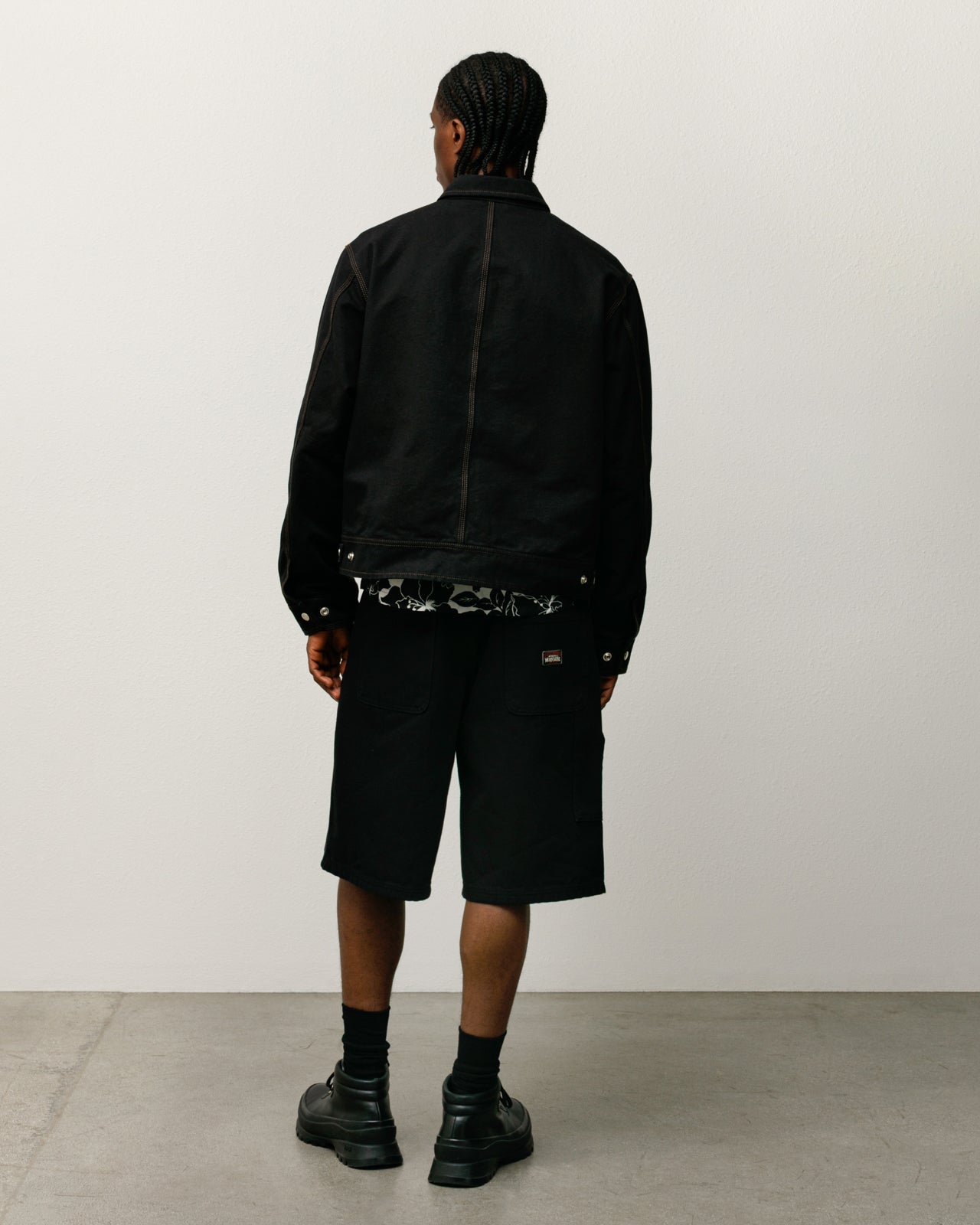 Work Short Canvas Mens Regular In Black