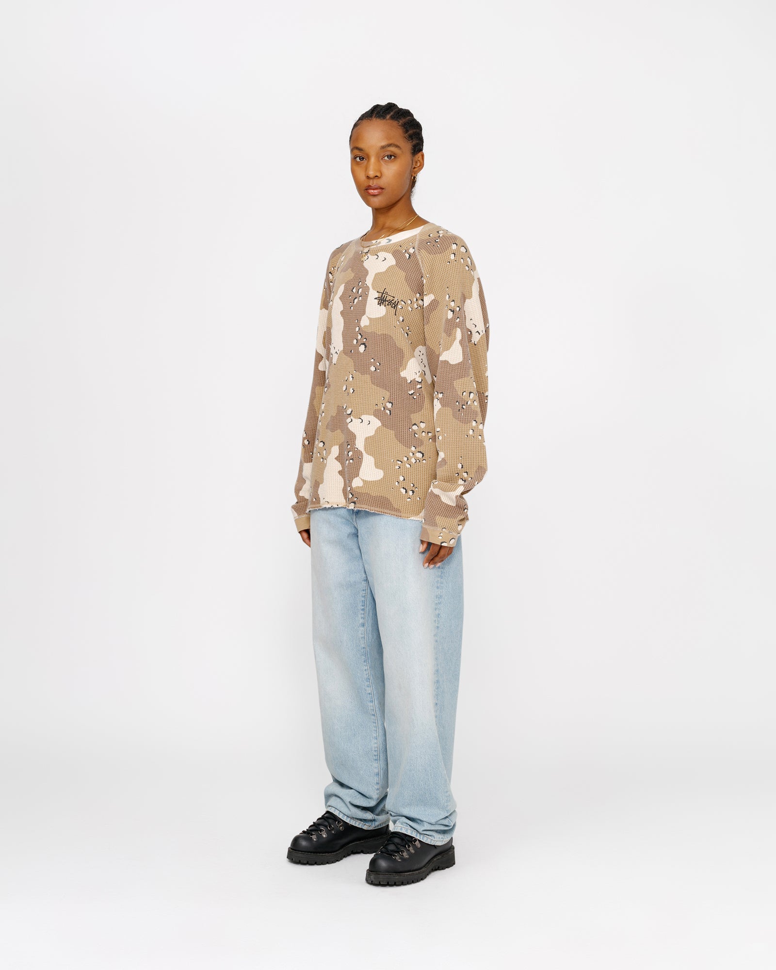 Stussy サーマルニット sand camo Sサイズ Basic Stüssy Thermal