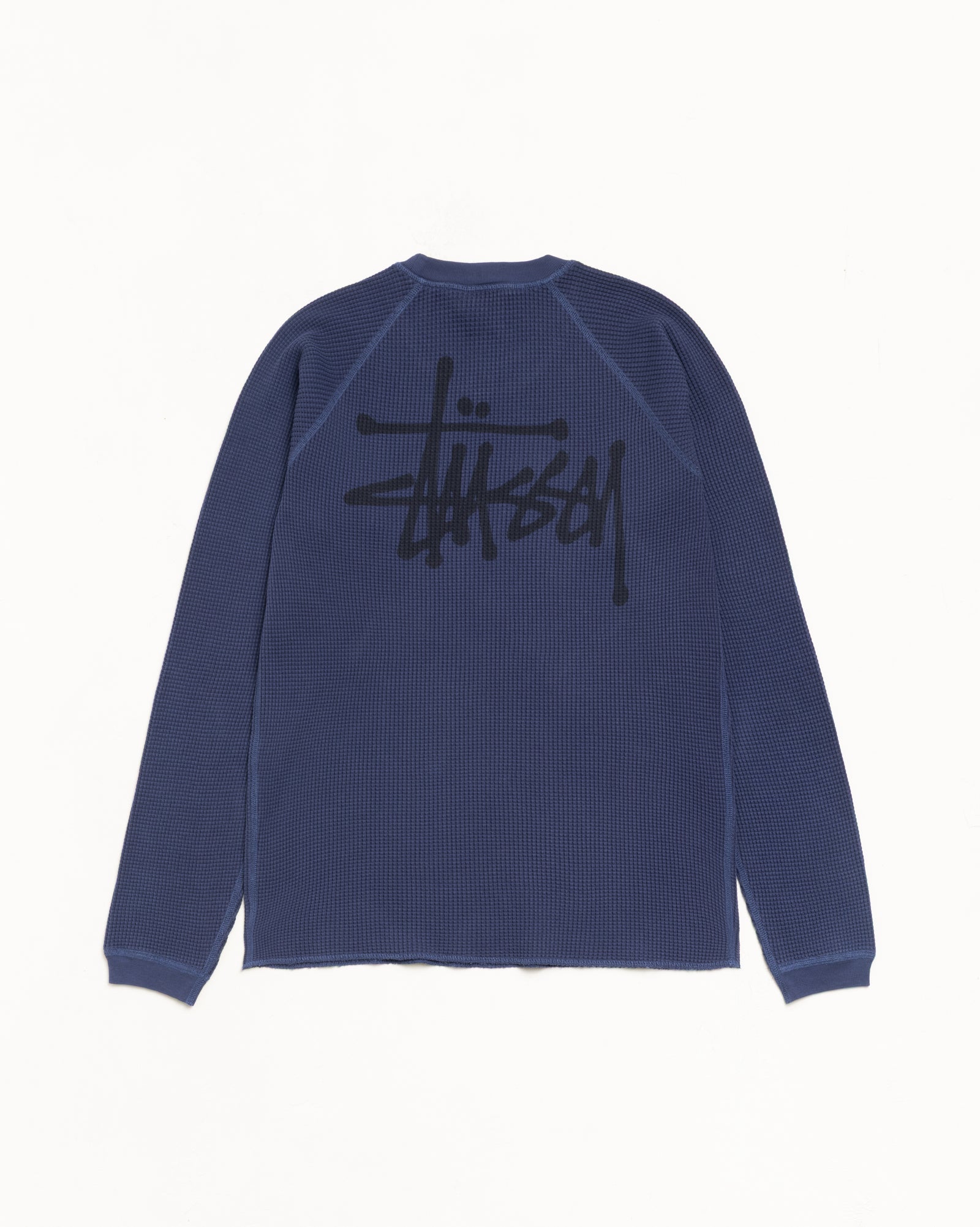 Raglan Thermal Basic Stock Unisex Long Sleeve In Navy
