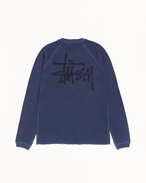 Raglan Thermal Basic Stock Unisex Long Sleeve In Navy