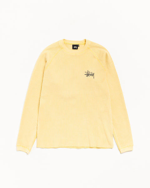Raglan Thermal Basic Stock Mens Long Sleeve In Pale Yellow