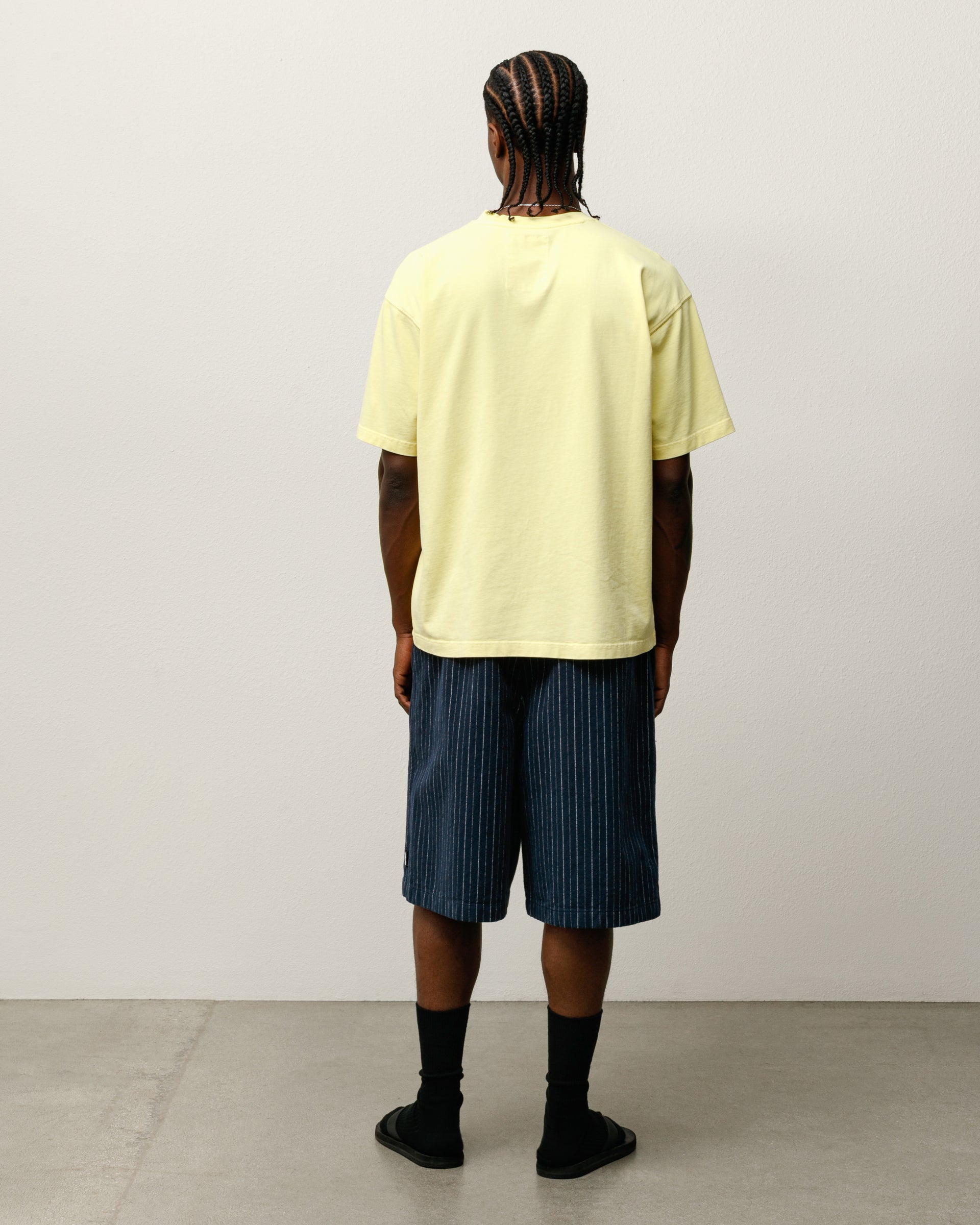Dyed Ss Tee Mens Short Sleeve In Faded Yellow