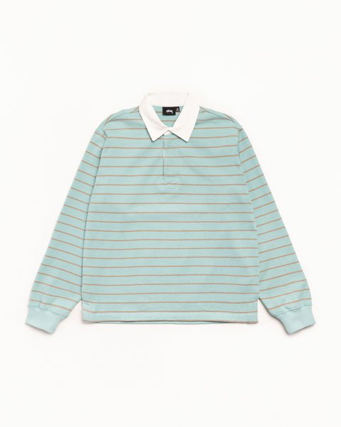 Pin Striped Rugby Mens Long Sleeve In Blue