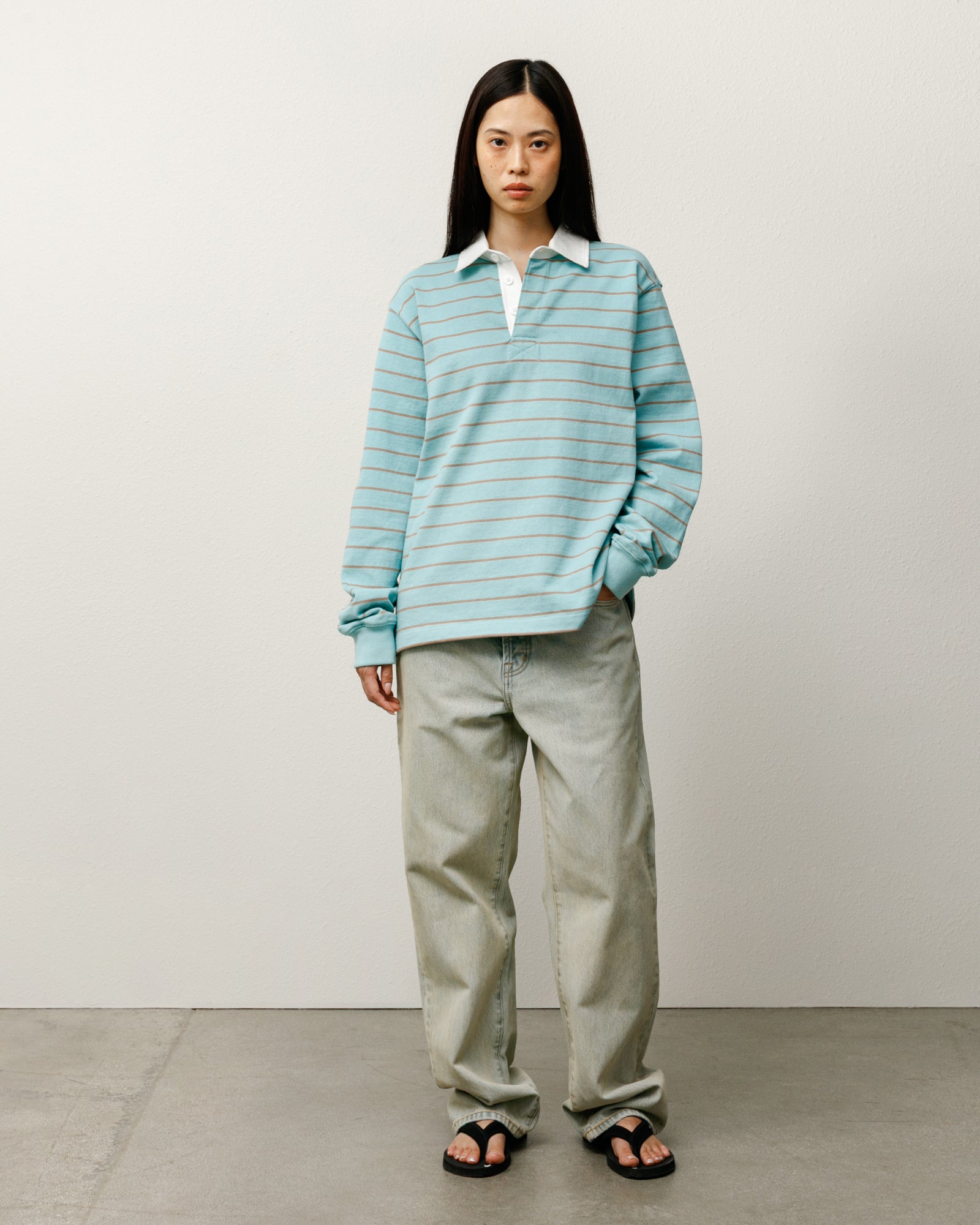 Striped Rugby Shirt – Blue | Tops & Knits | Stüssy Japan