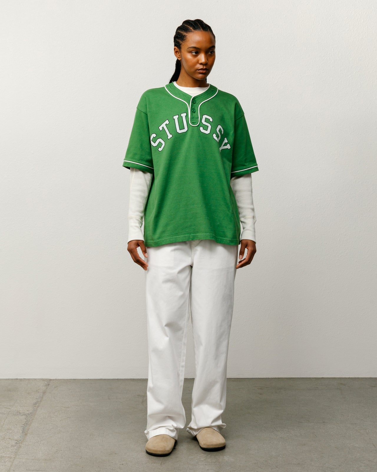 Arch Baseball Jersey – Green | Tops & Shirts | Stüssy Japan