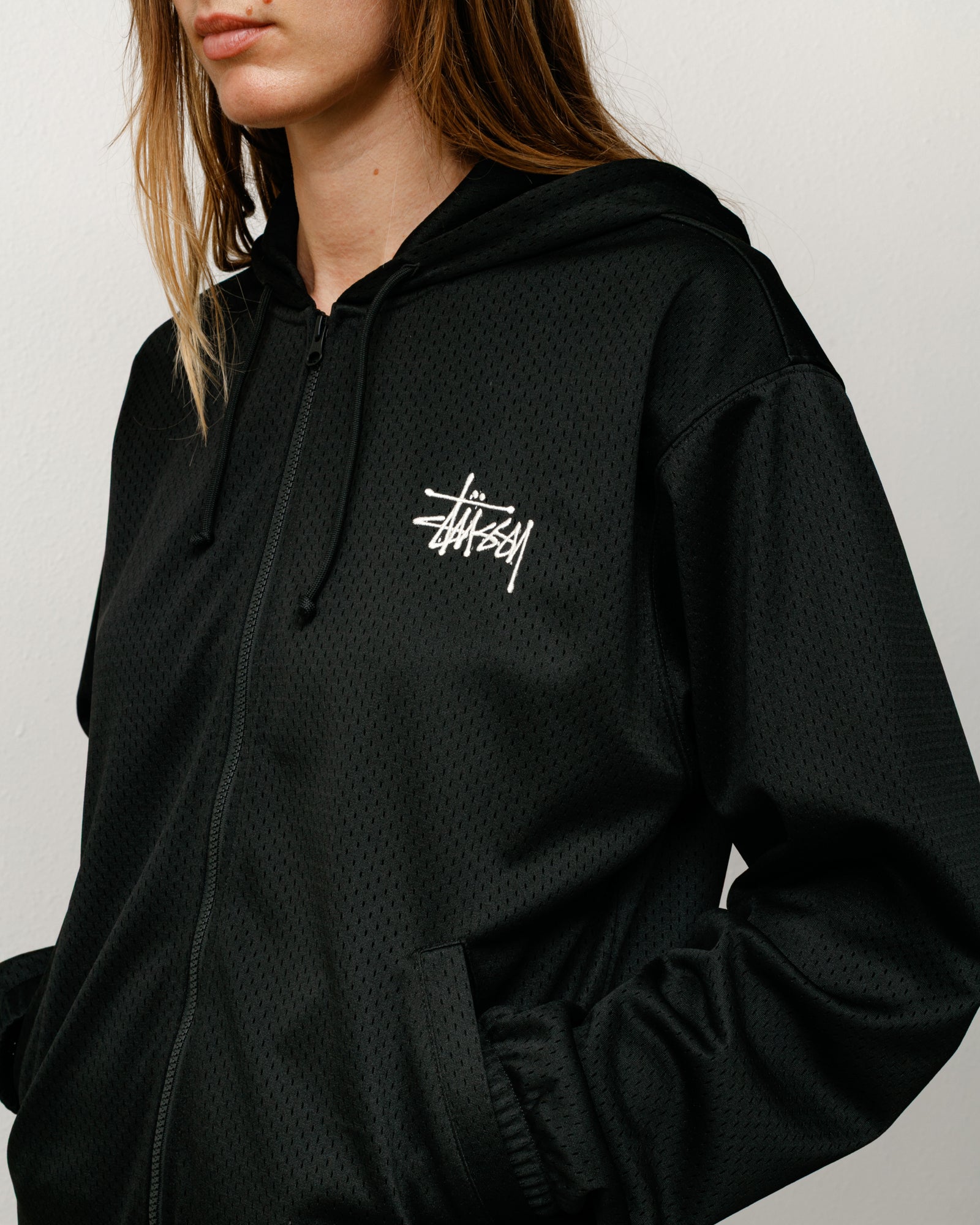 Athletic Mesh Zip Hoodie – Black | Tops & Knits | Stüssy Japan