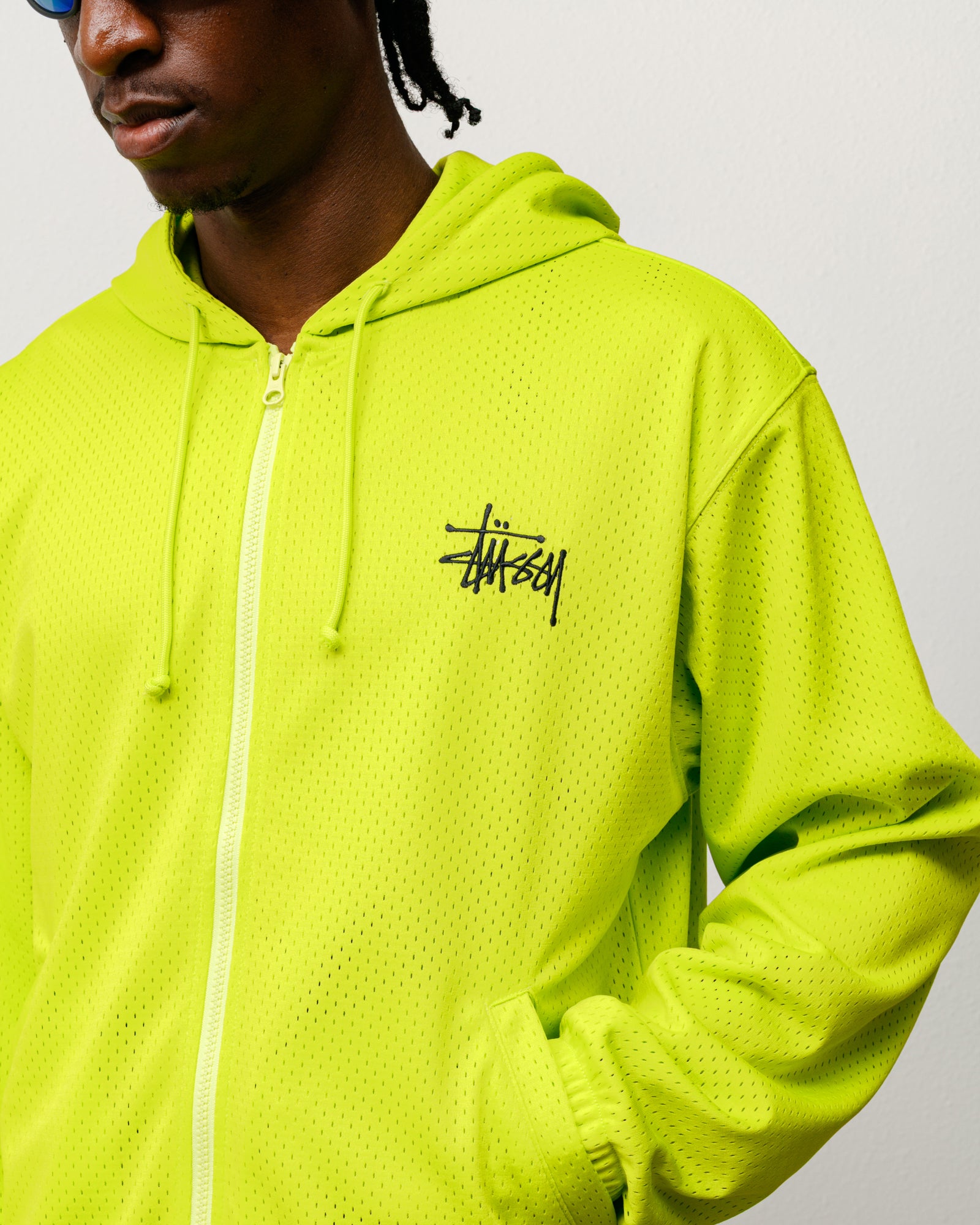 Athletic Mesh Zip Hoodie – Safety Green | Tops & Knits | Stüssy Japan
