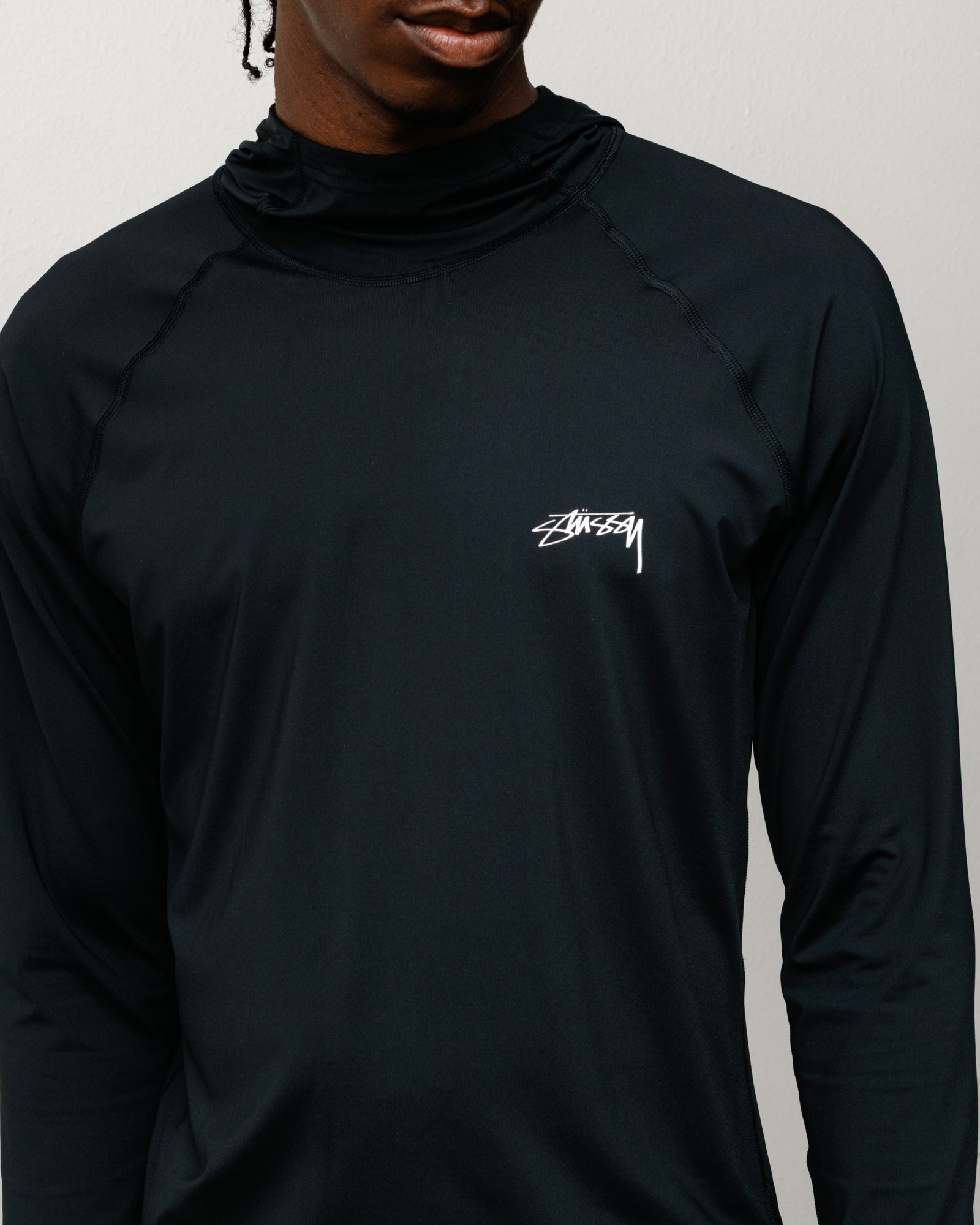 Hooded Rash Guard – Black | Tops & Shirts | Stüssy Japan