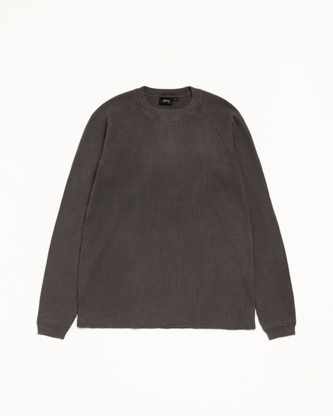 Raglan Thermal Mens Long Sleeve In Washed Black