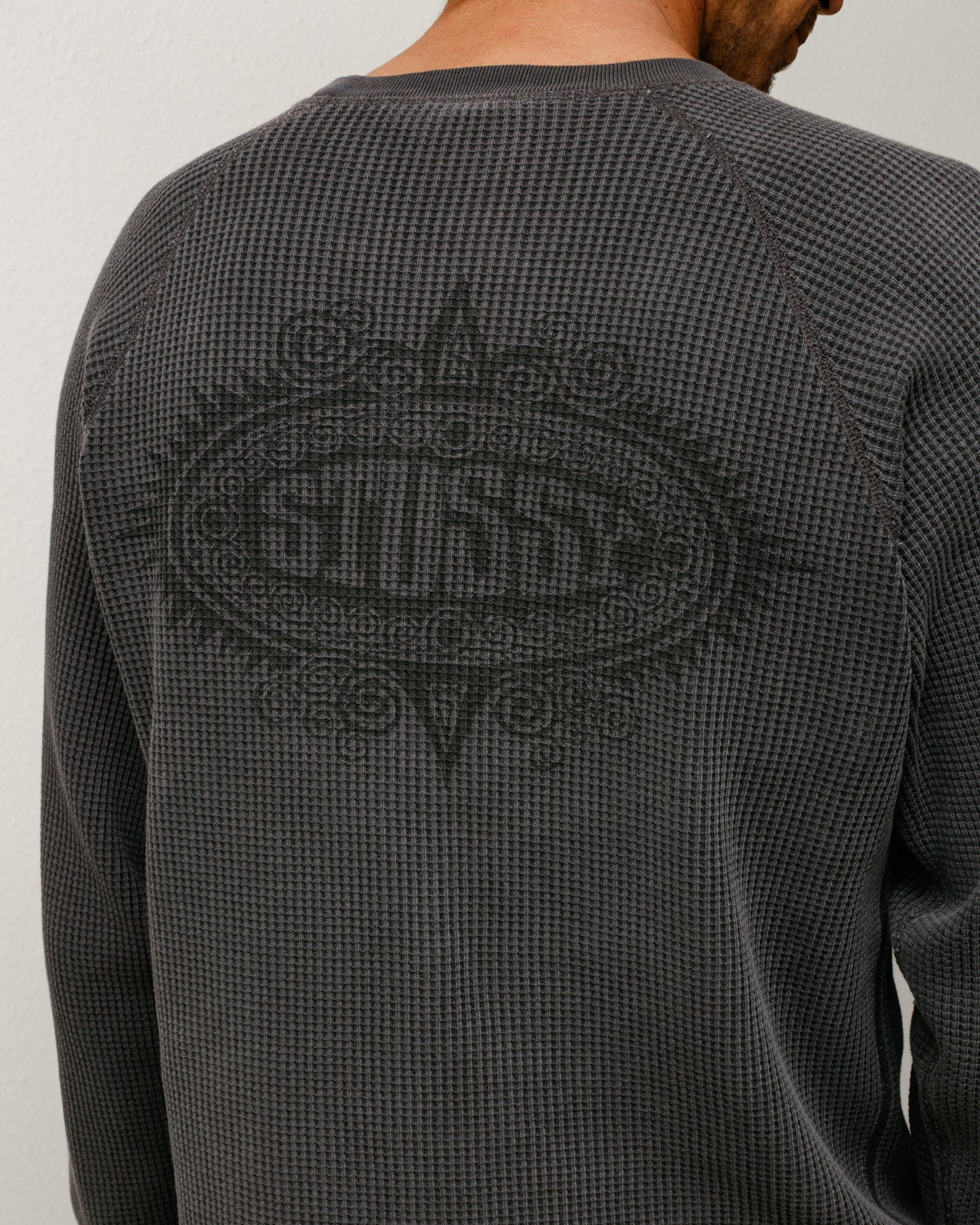 Mantra Raglan Thermal – Washed Black | Tops & Knits | Stüssy Japan