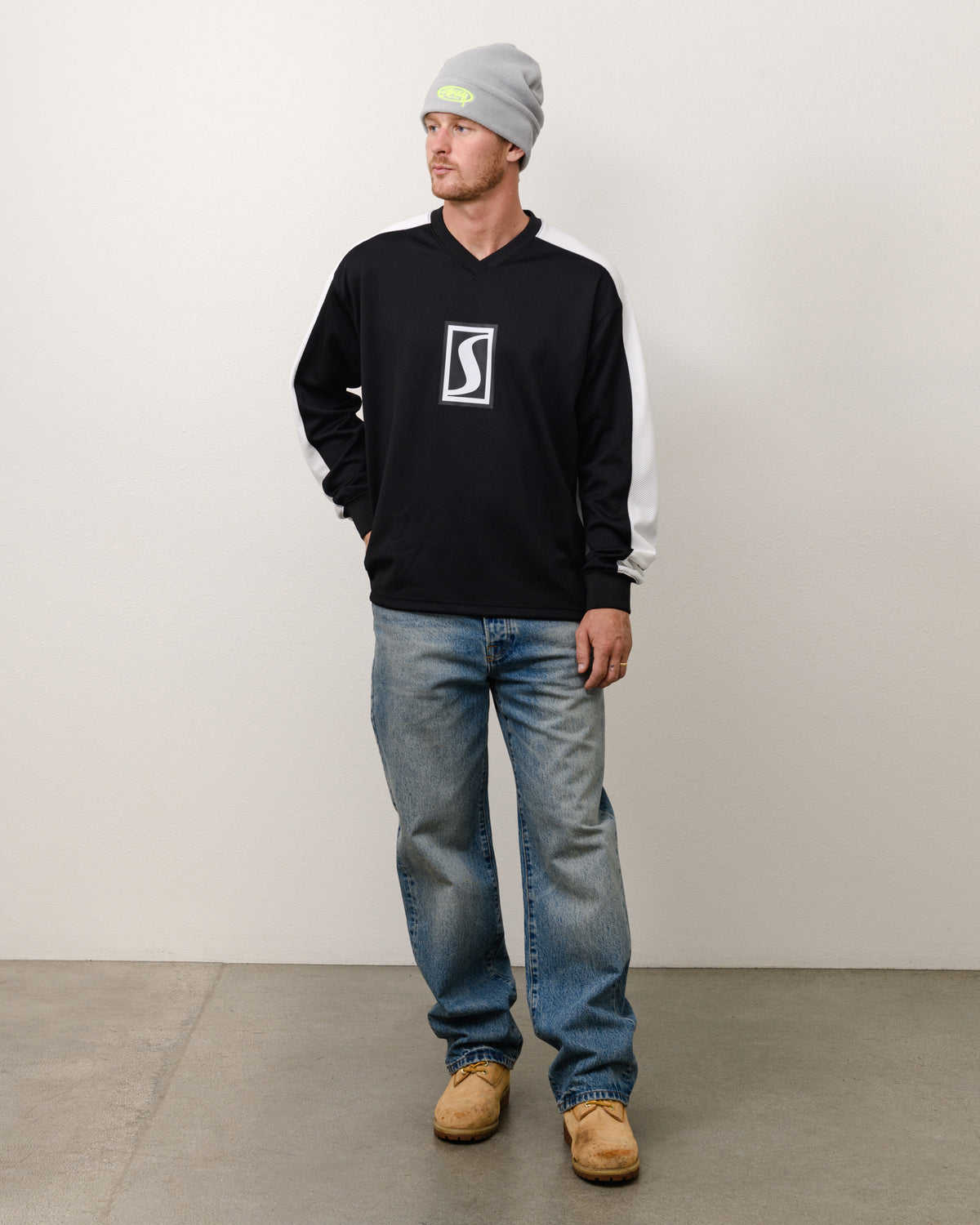 S Mesh Ls Jersey Unisex Long Sleeve In Black