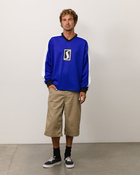 S Mesh Ls Jersey Unisex Long Sleeve In Blue