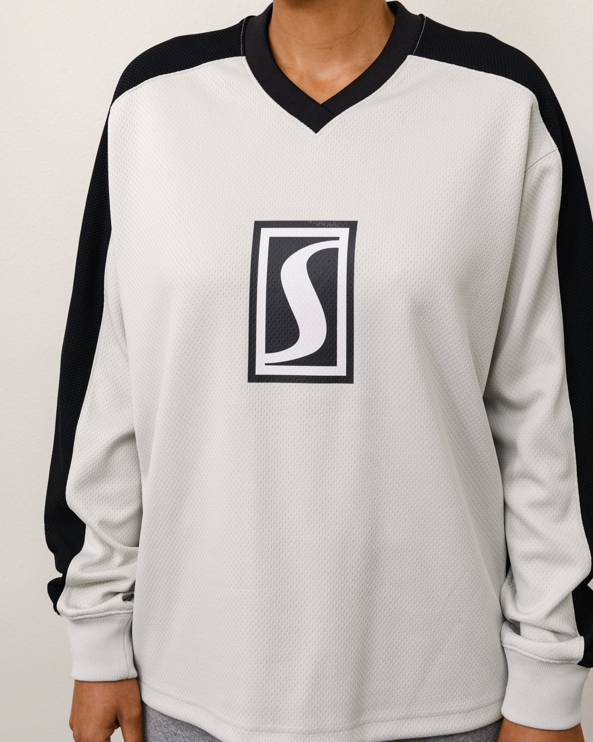 S Mesh Ls Jersey Unisex Long Sleeve In Grey