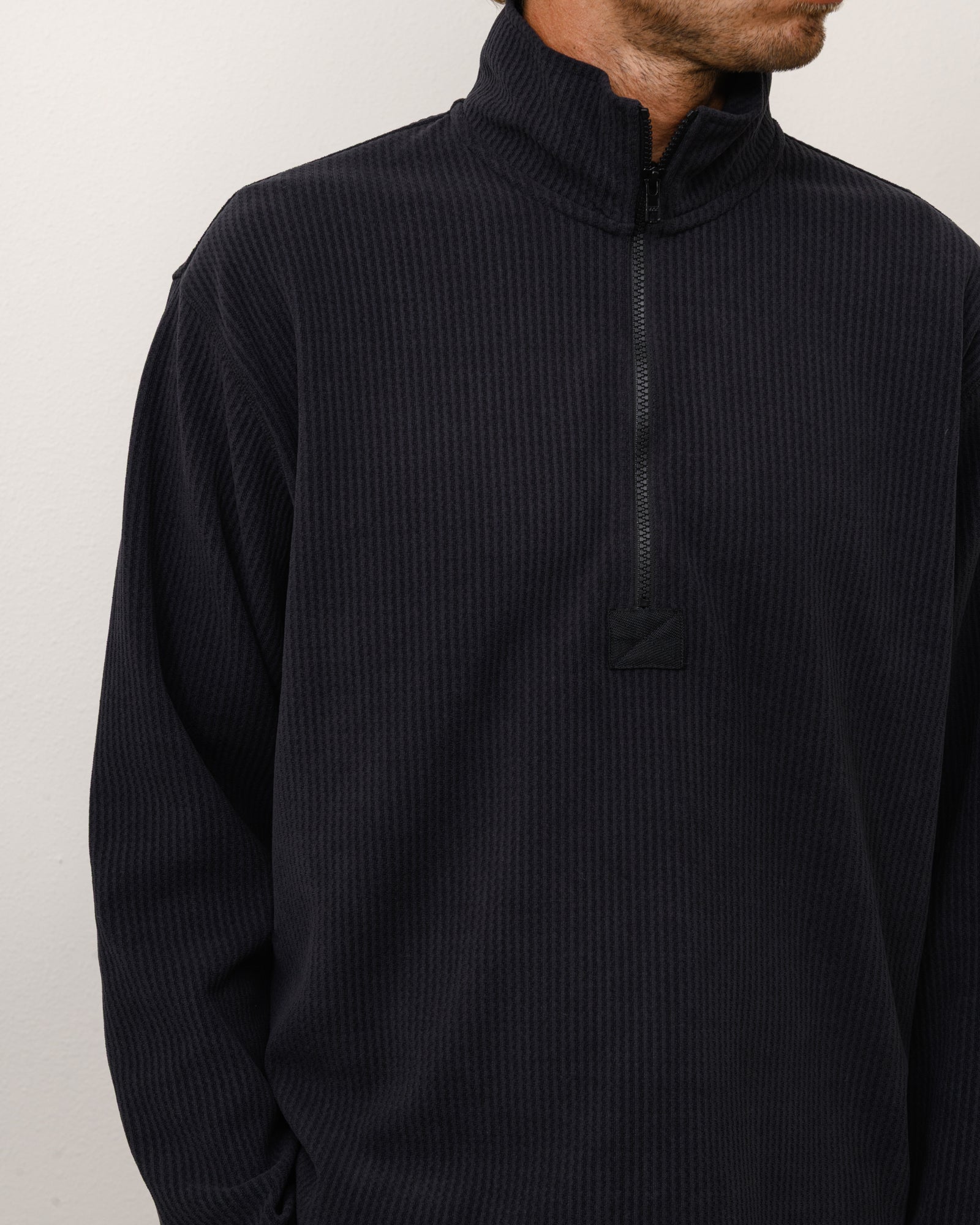 Half Zip Thermal Mock Neck - Black | Tops & Knits | Stüssy Japan