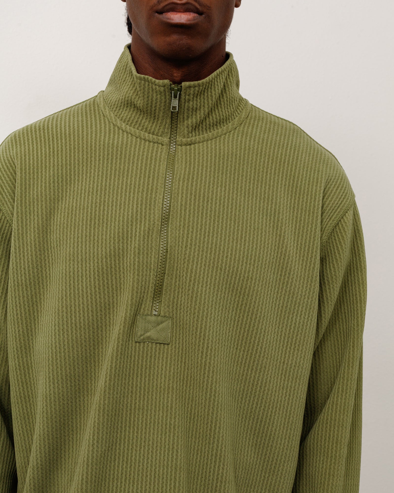 Half Zip Thermal Mock Neck - Olive | Tops & Knits | Stüssy Japan