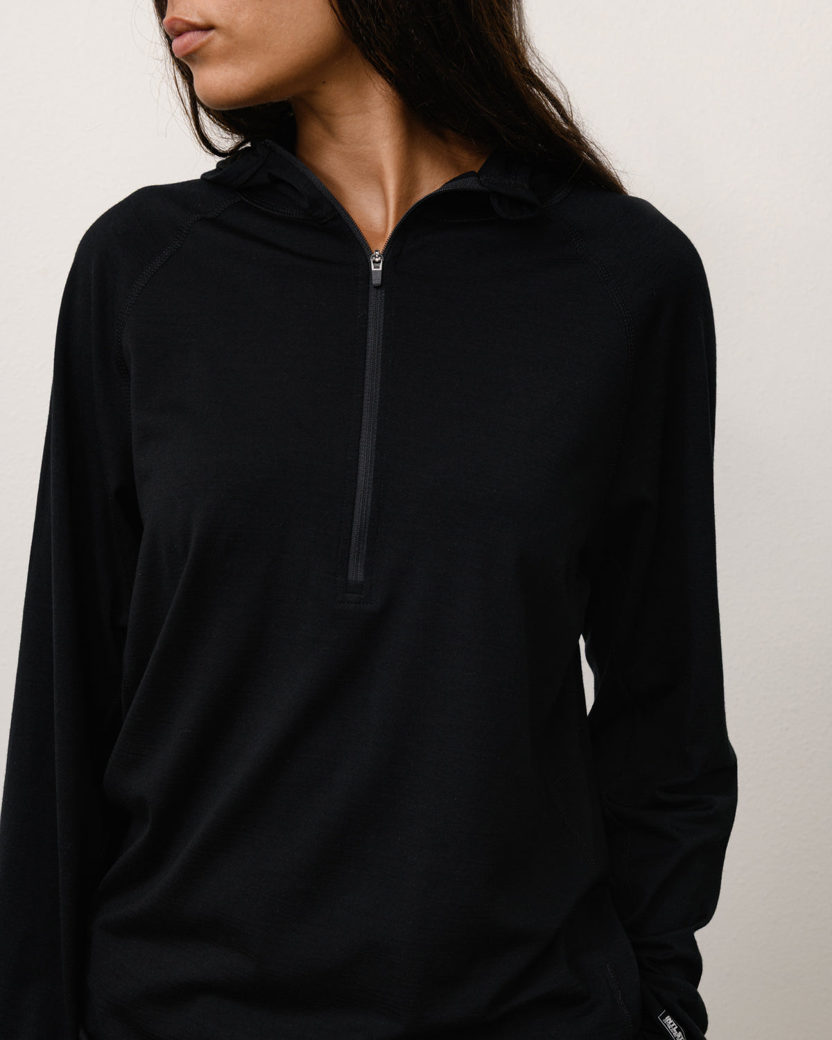 Utility Zip Hood Unisex Long Sleeve In Black