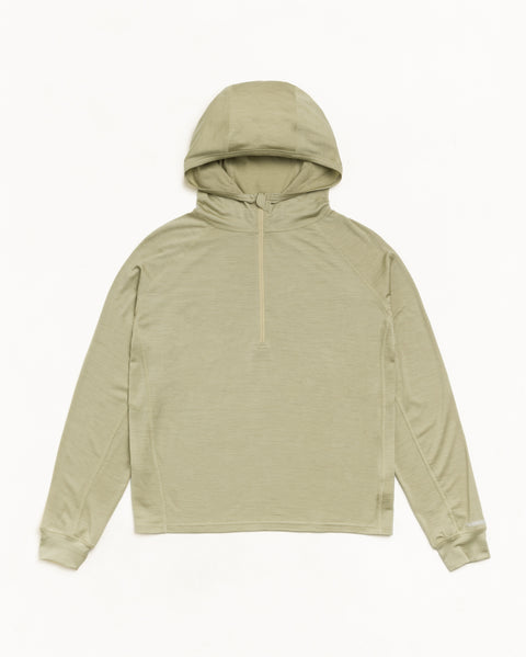 Utility Zip Hood Unisex Long Sleeve In Khaki