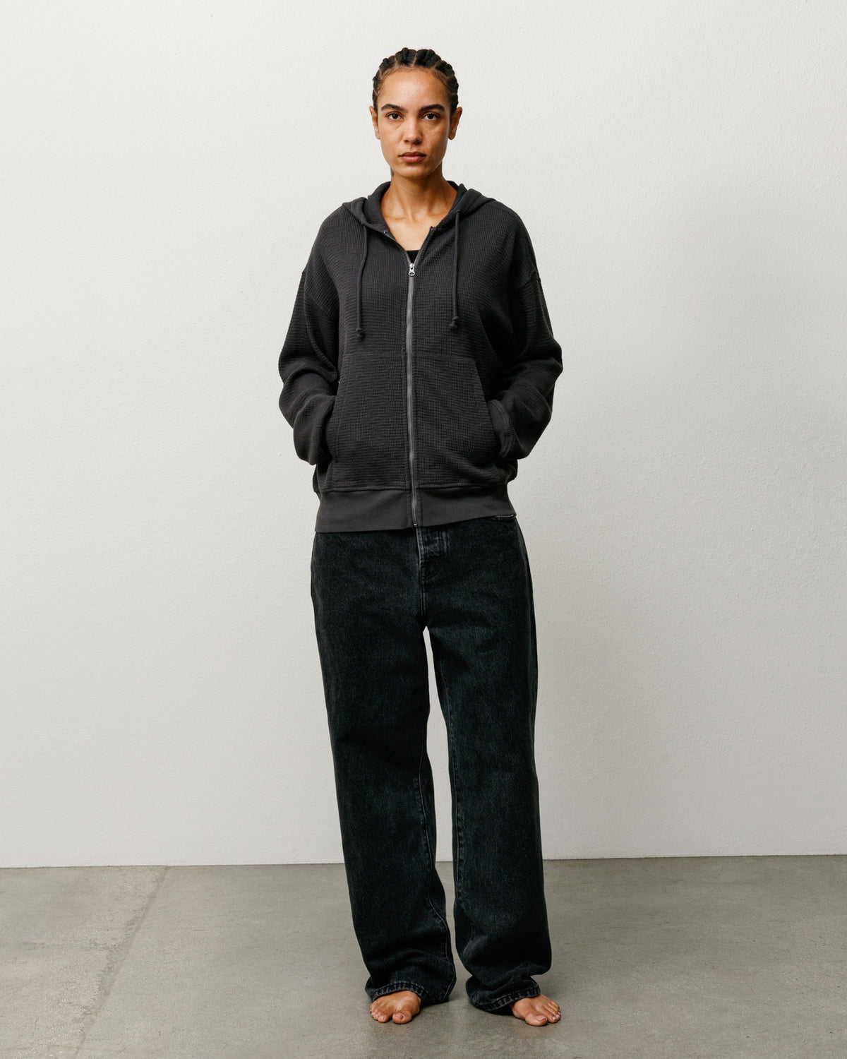 Lightweight Thermal Hoodie – Faded Black | Tops & Knits | Stüssy Japan