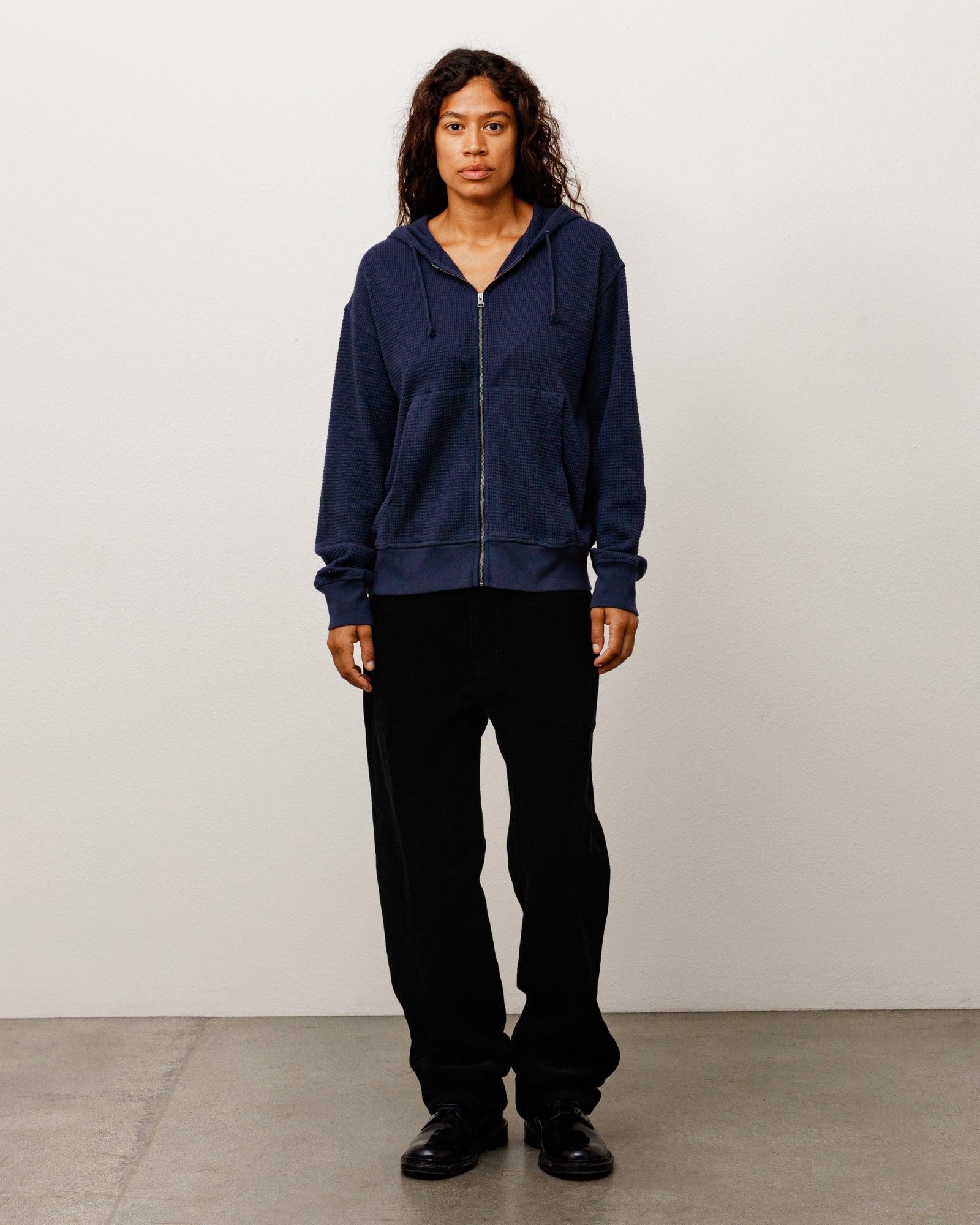 Light Weight Thermal Hood Unisex Long Sleeve In Navy