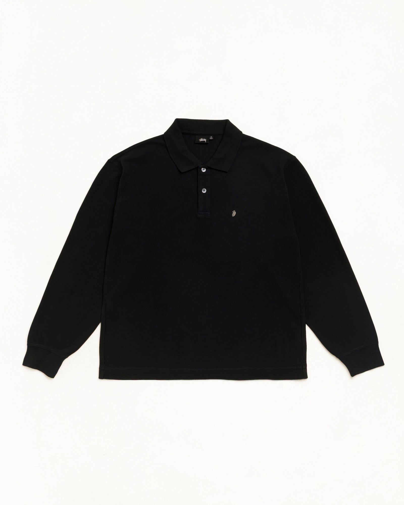 Classic Pique LS Polo - Black | Tops & Knits | Stüssy Japan