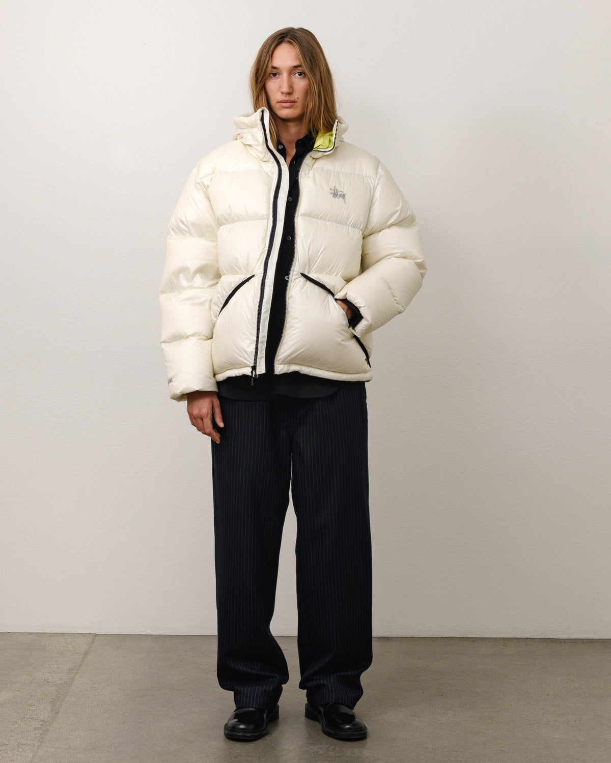 Micro Ripstop Down Parka Unisex Long Sleeve In Bone