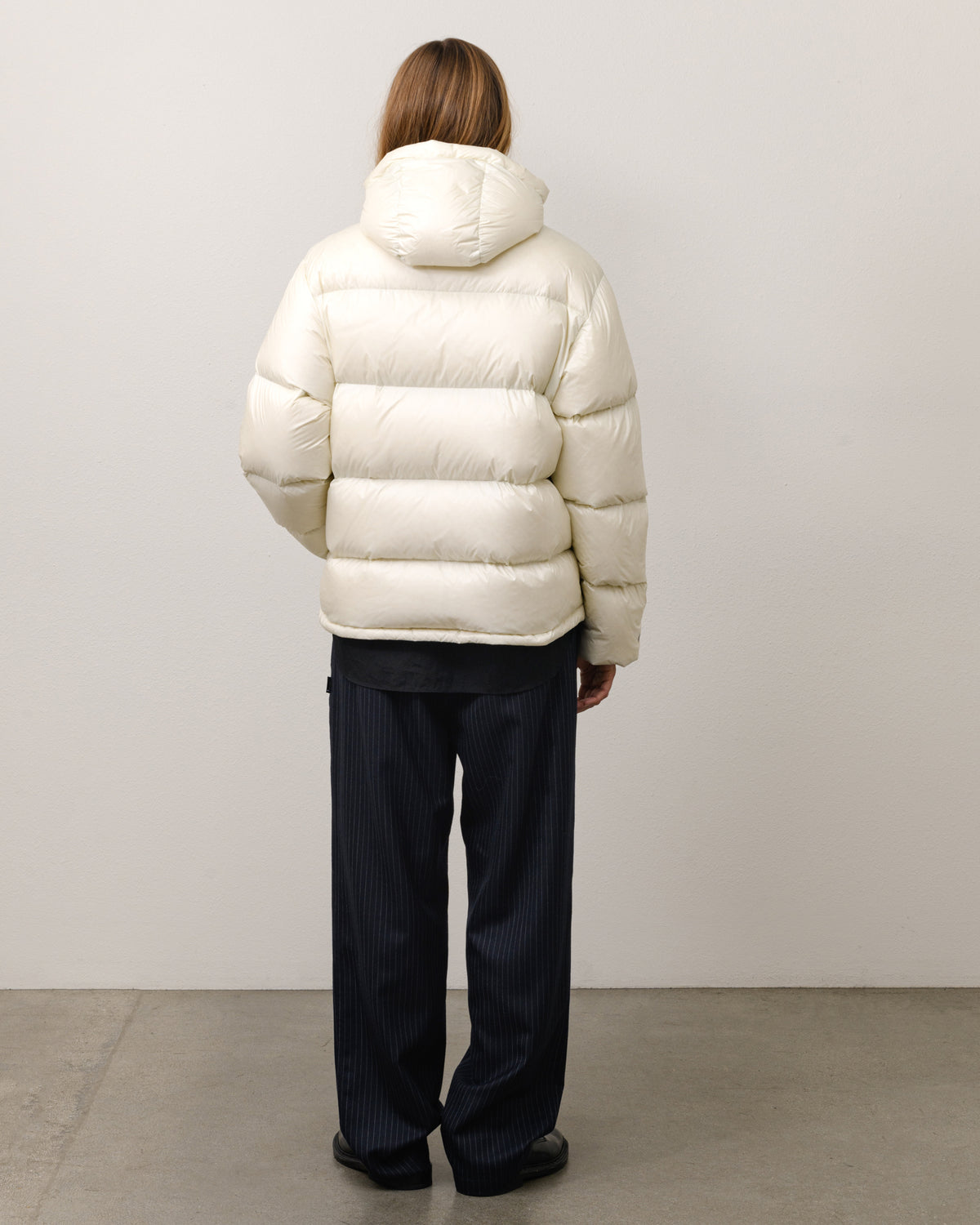 Micro Ripstop Down Parka Unisex Long Sleeve In Bone