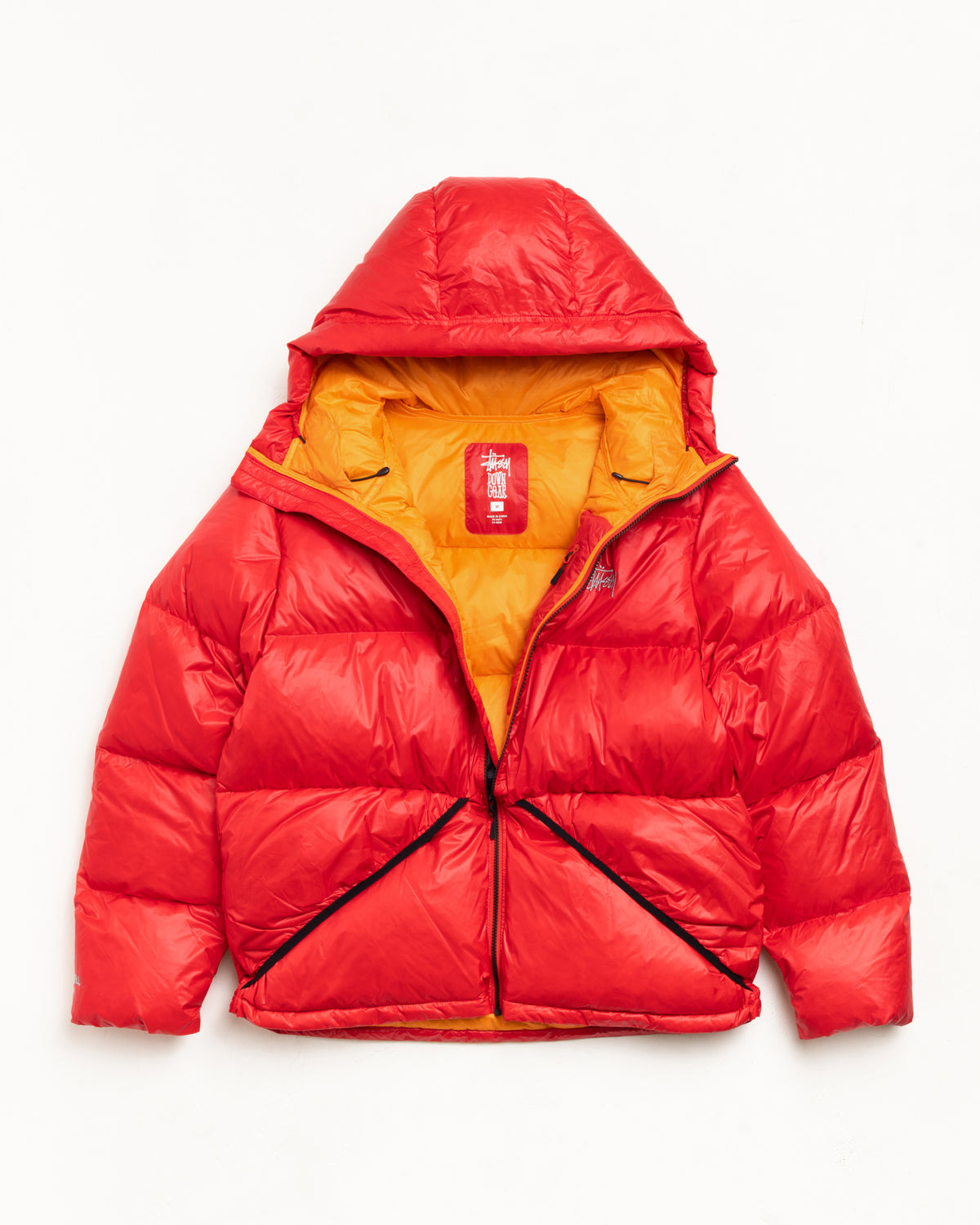 Micro Ripstop Down Parka Unisex Long Sleeve In Red
