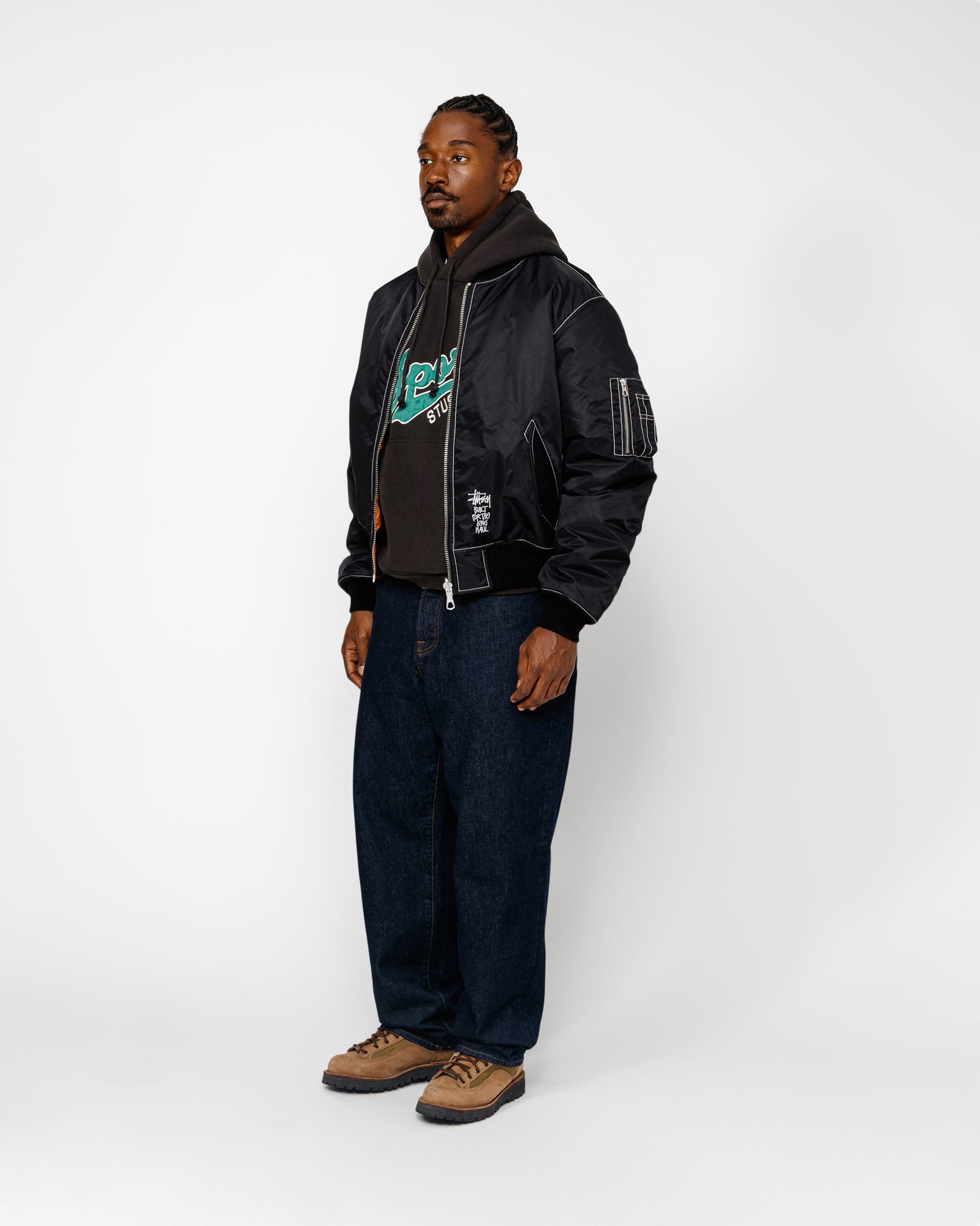 Built Reversible Bomber Jacket in black – Stüssy Japan