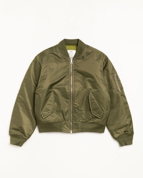 Built Bomber Jacket Mens Long Sleeve In Olive