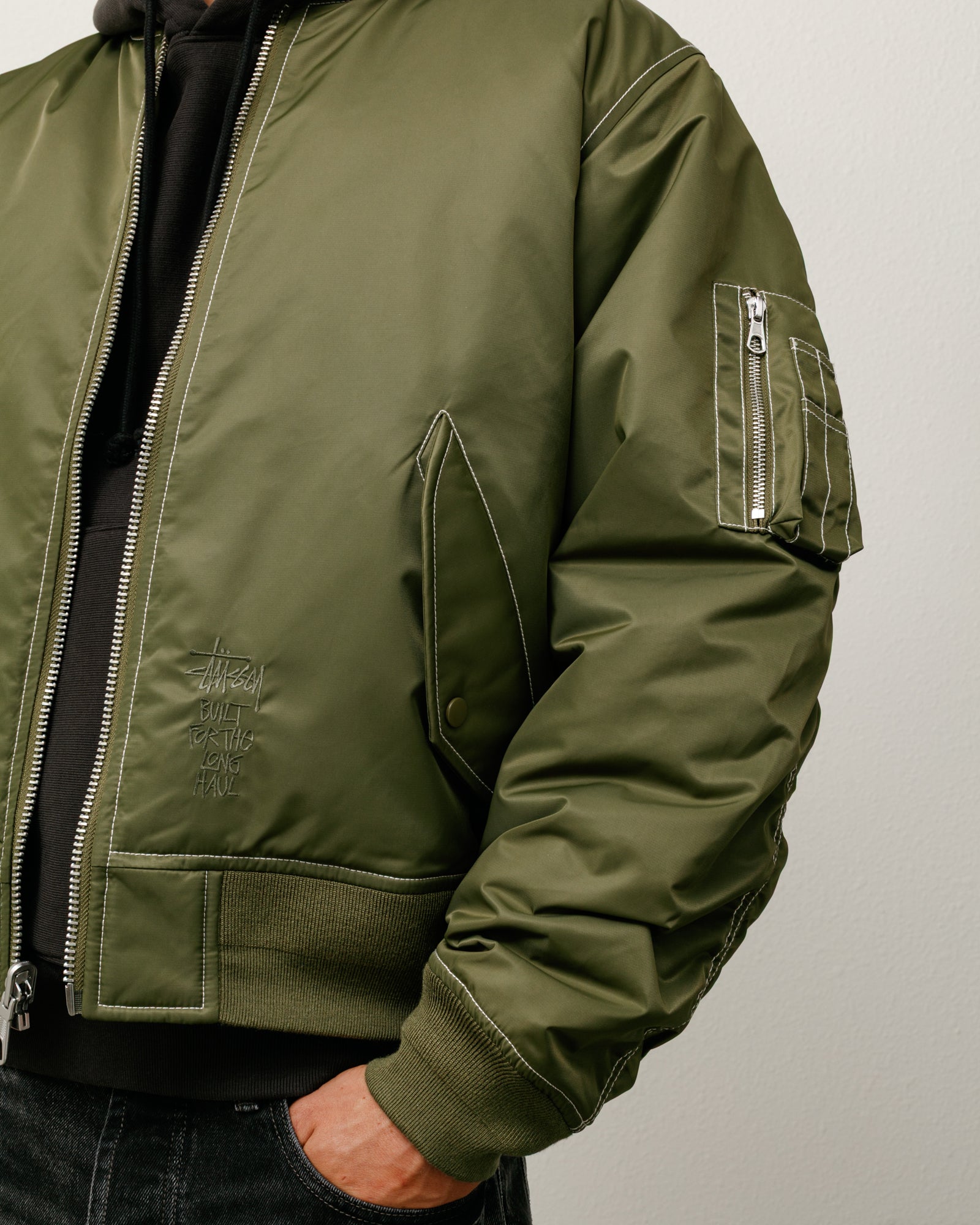 Built Reversible Bomber Jacket – Olive | Outerwear | Stüssy Japan