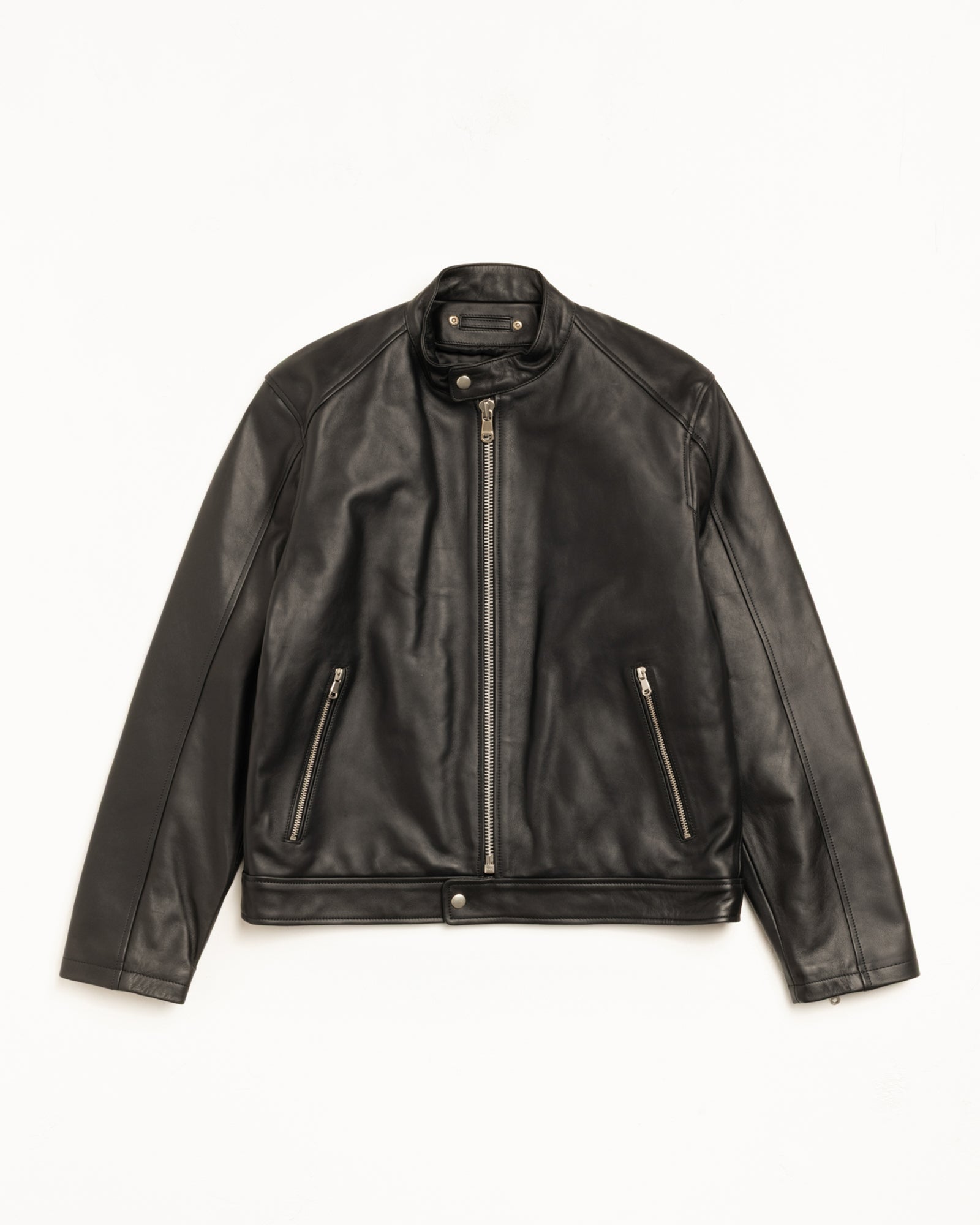 Cafe Racer Leather Jacket in black – Stüssy Japan