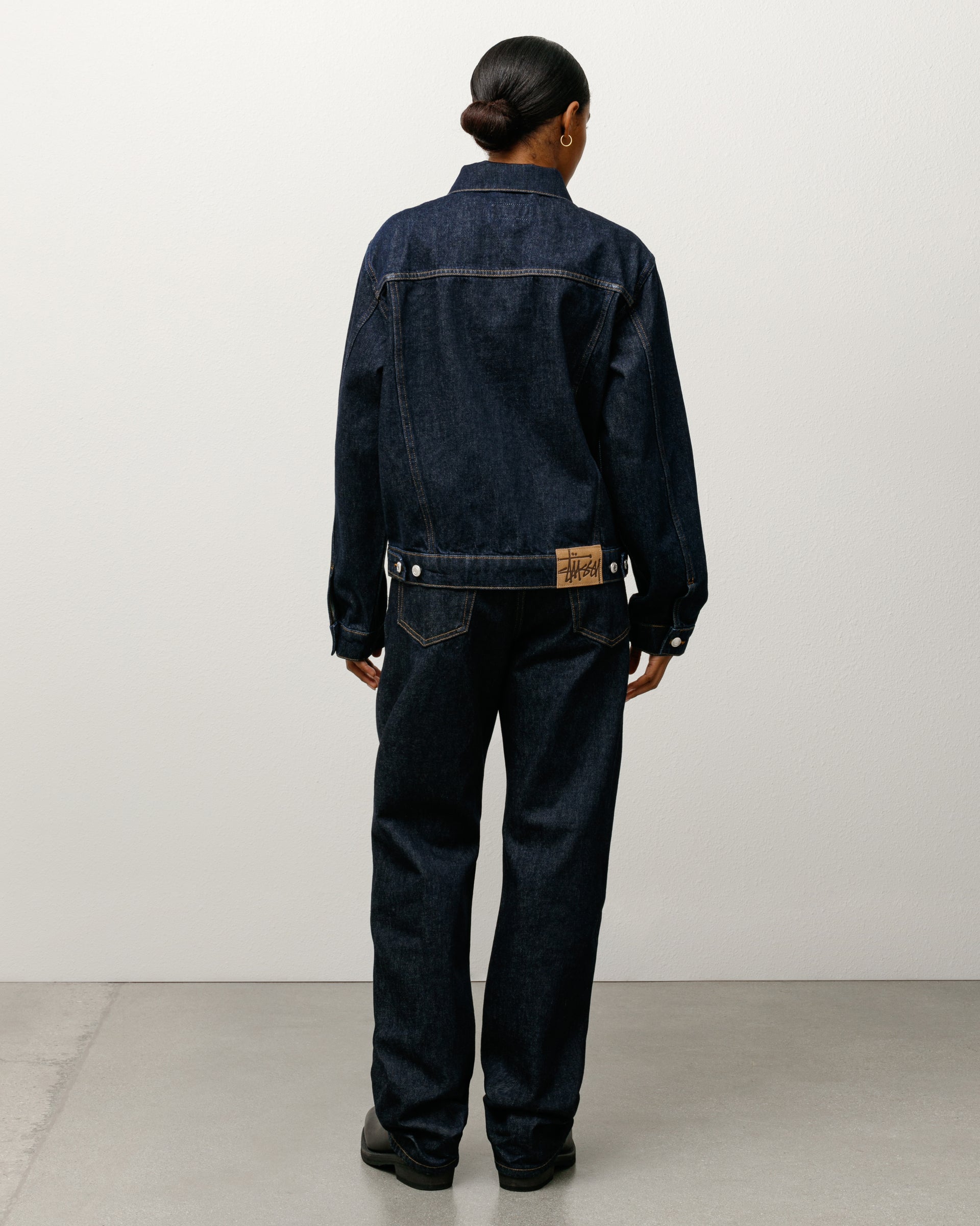 Trucker Denim Mens Long Sleeve In Rinsed Indigo