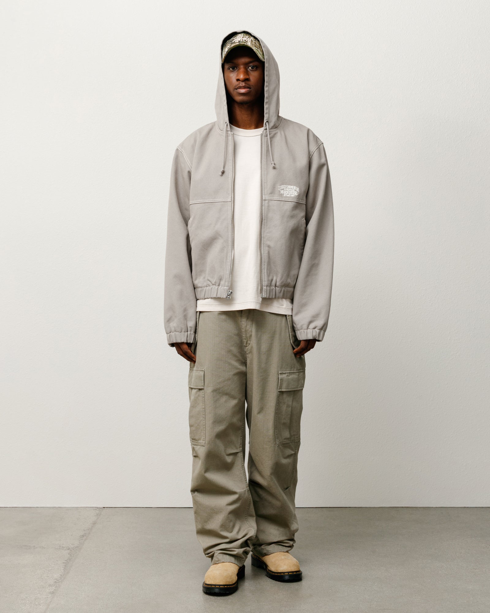 ステューシー　ストリート系　裏原　スケーター　トレーナー　スタジャン Patch Zip Knit Hoodie – Ash Heather | Tops & Knits | Stüssy Japan