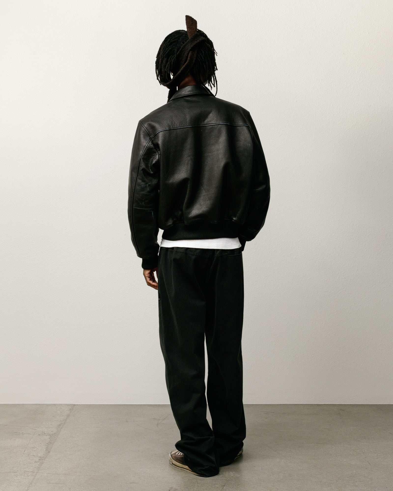 Leather Flight Jacket – Black | Outerwear | Stüssy Japan