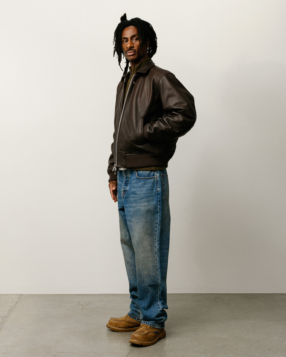 Leather Flight Jacket – Dark Brown | Outerwear | Stüssy Japan