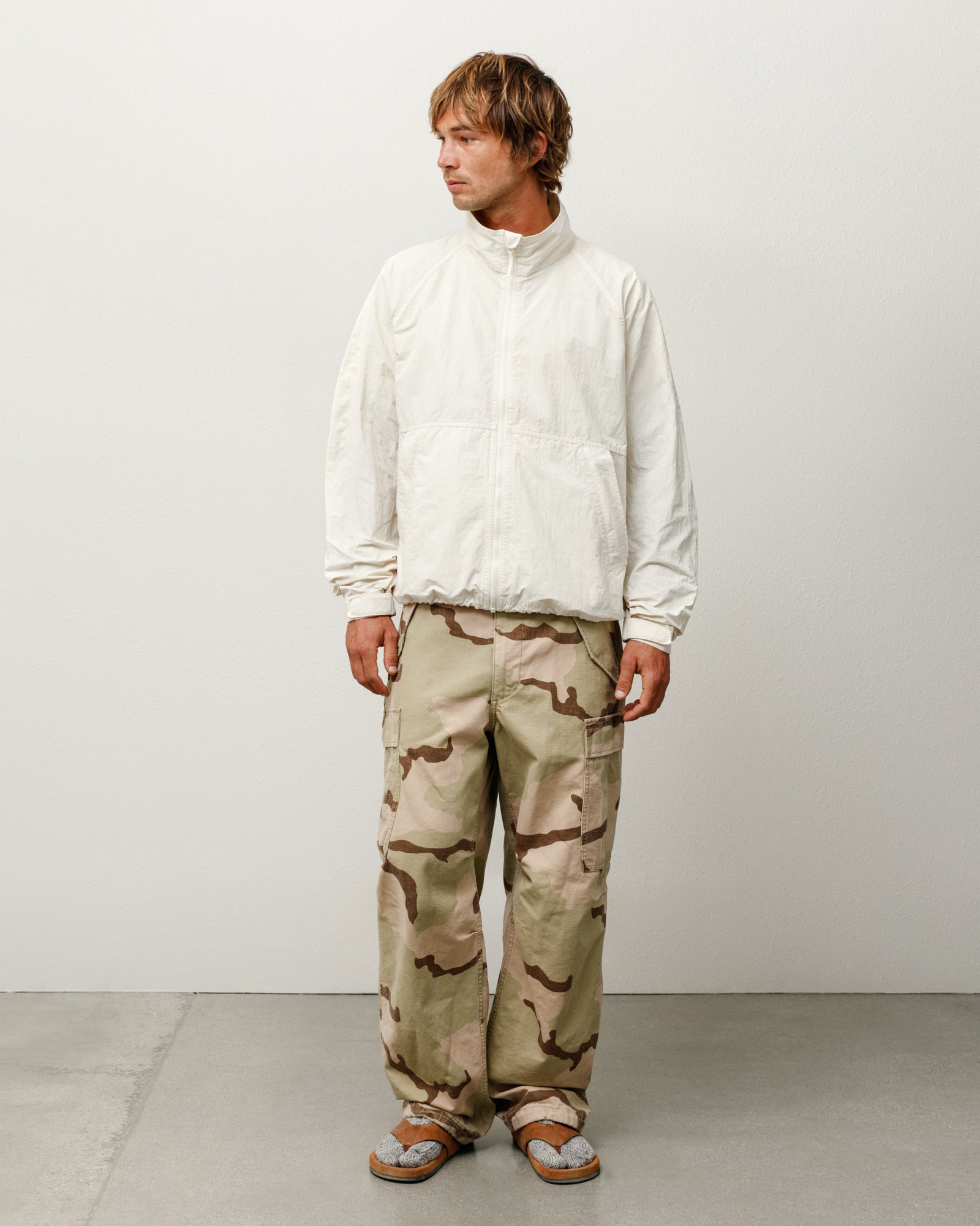 Warm Up Jacket Mens Long Sleeve In Bone