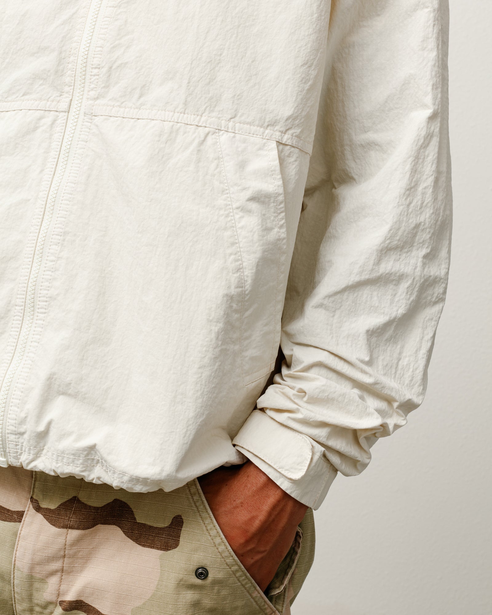 Warm Up Jacket Mens Long Sleeve In Bone