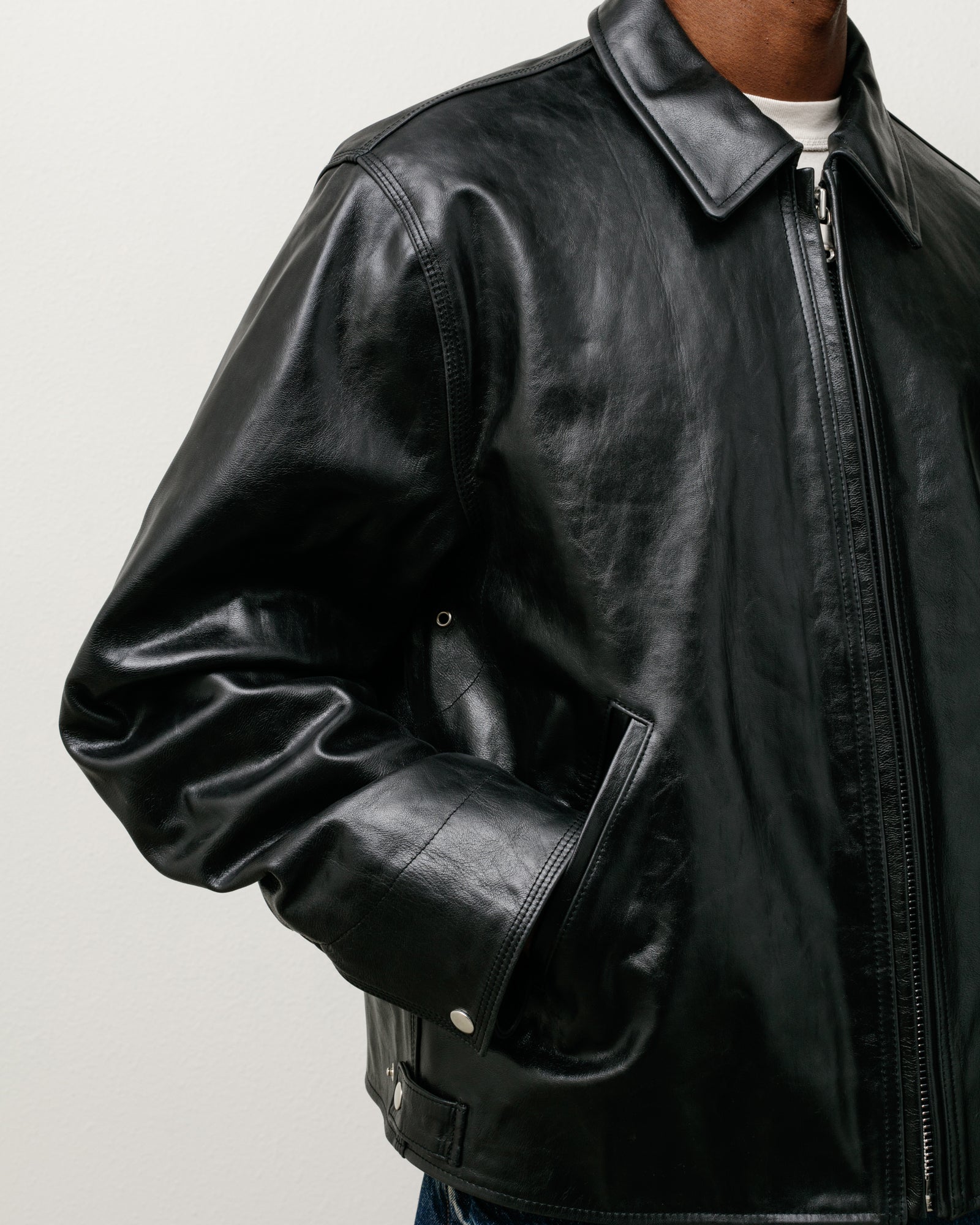 Garage Jacket Leather – Black | Outerwear | Stüssy Japan