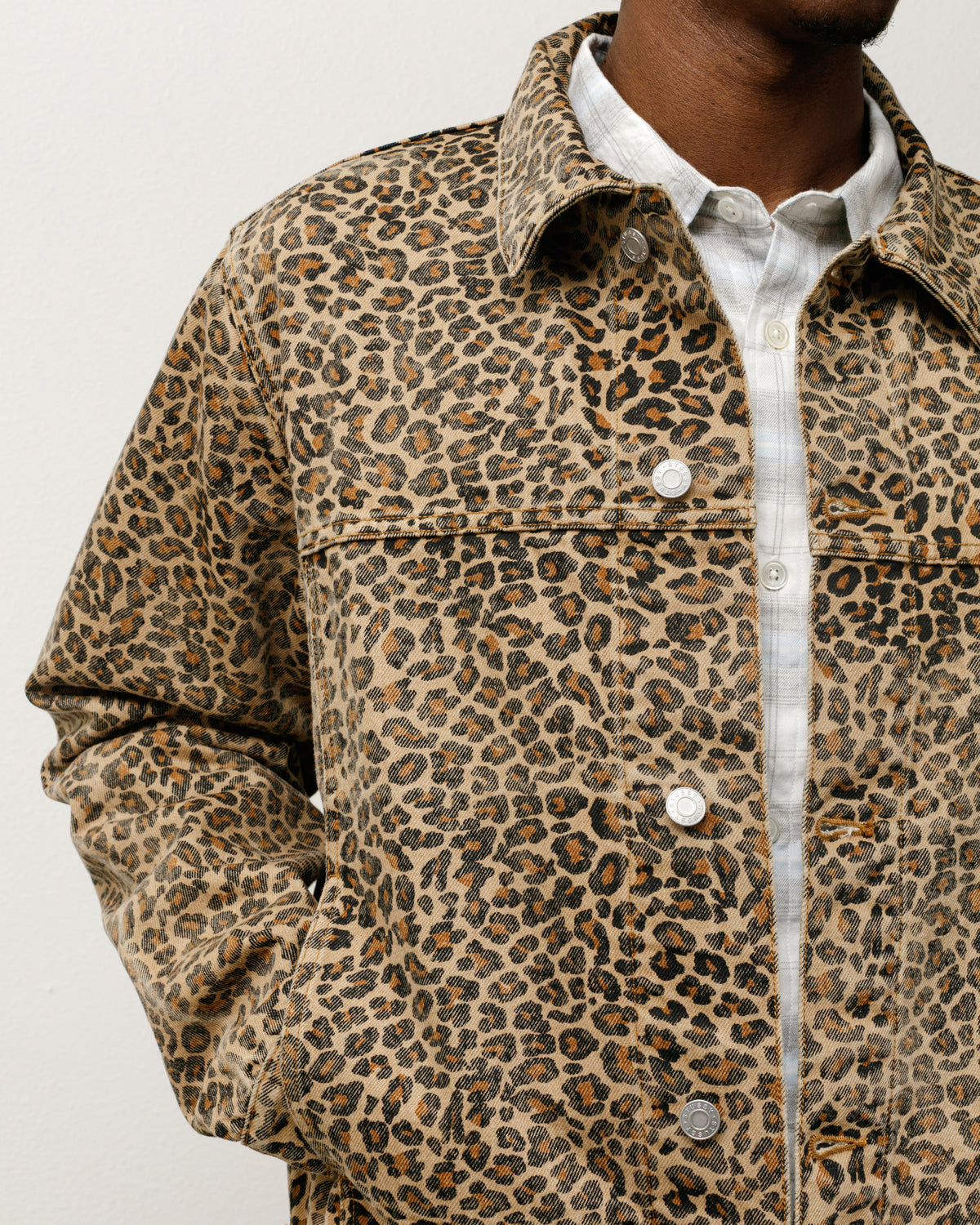 Trucker Jacket Denim – Leopard | Outerwear | Stüssy Japan