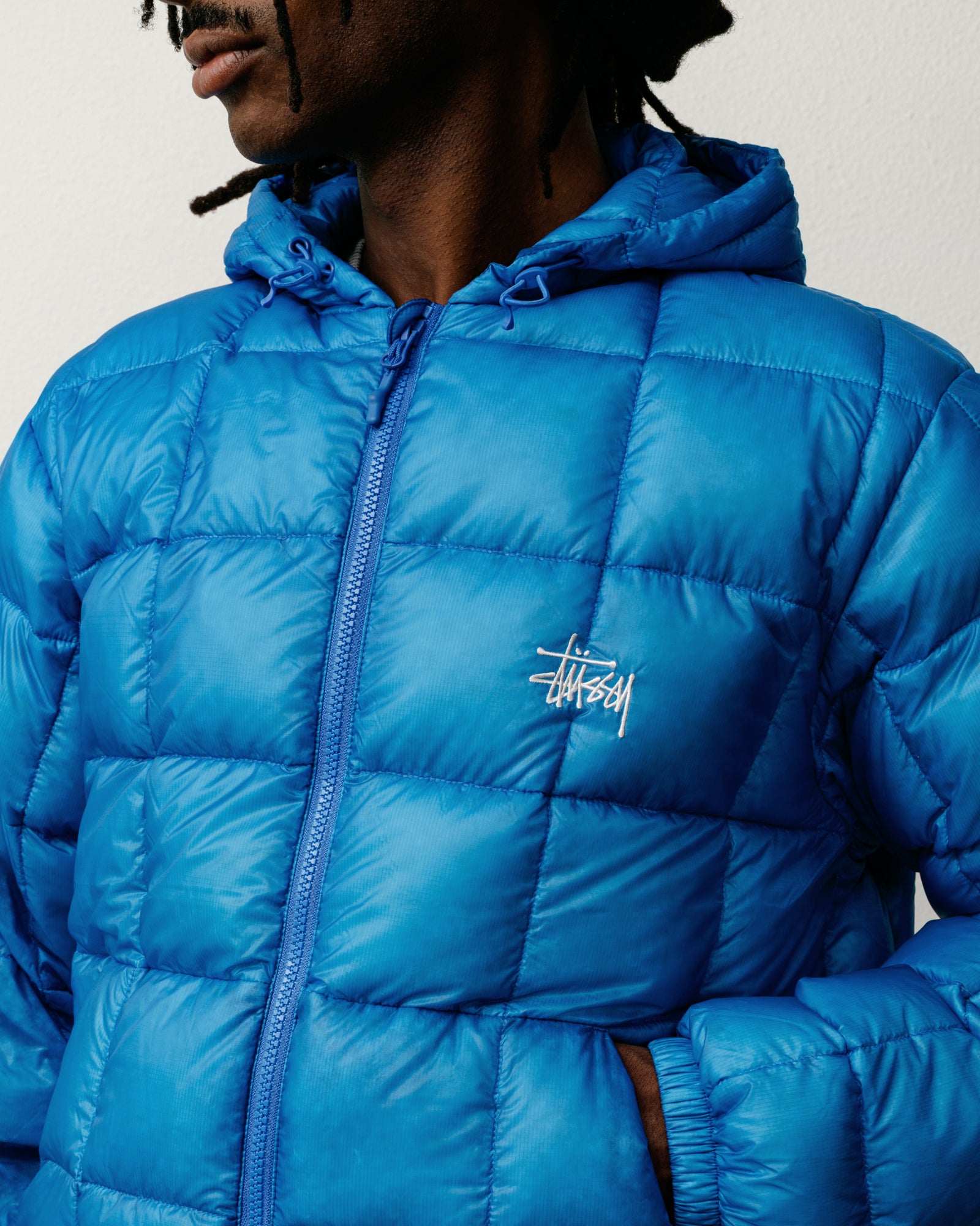 Midweight Hooded Puffer – Blue | Outerwear | Stüssy Japan