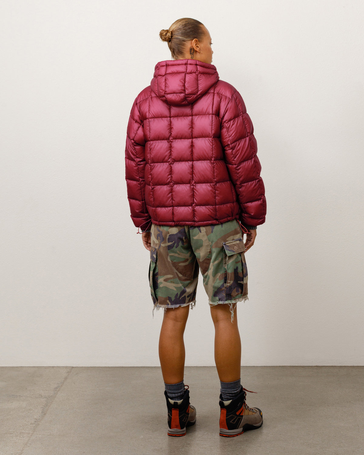 Midweight Hooded Puffer Unisex Long Sleeve In Fucshia