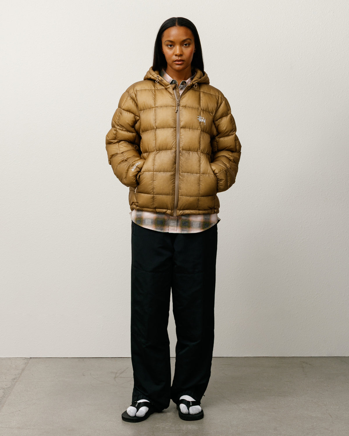 Midweight Hooded Puffer – Khaki | Outerwear | Stüssy Japan
