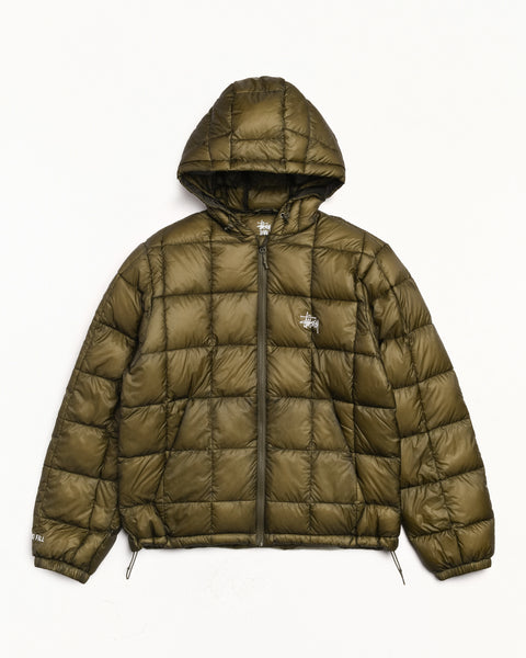 Midweight Hooded Puffer Unisex Long Sleeve In Olive