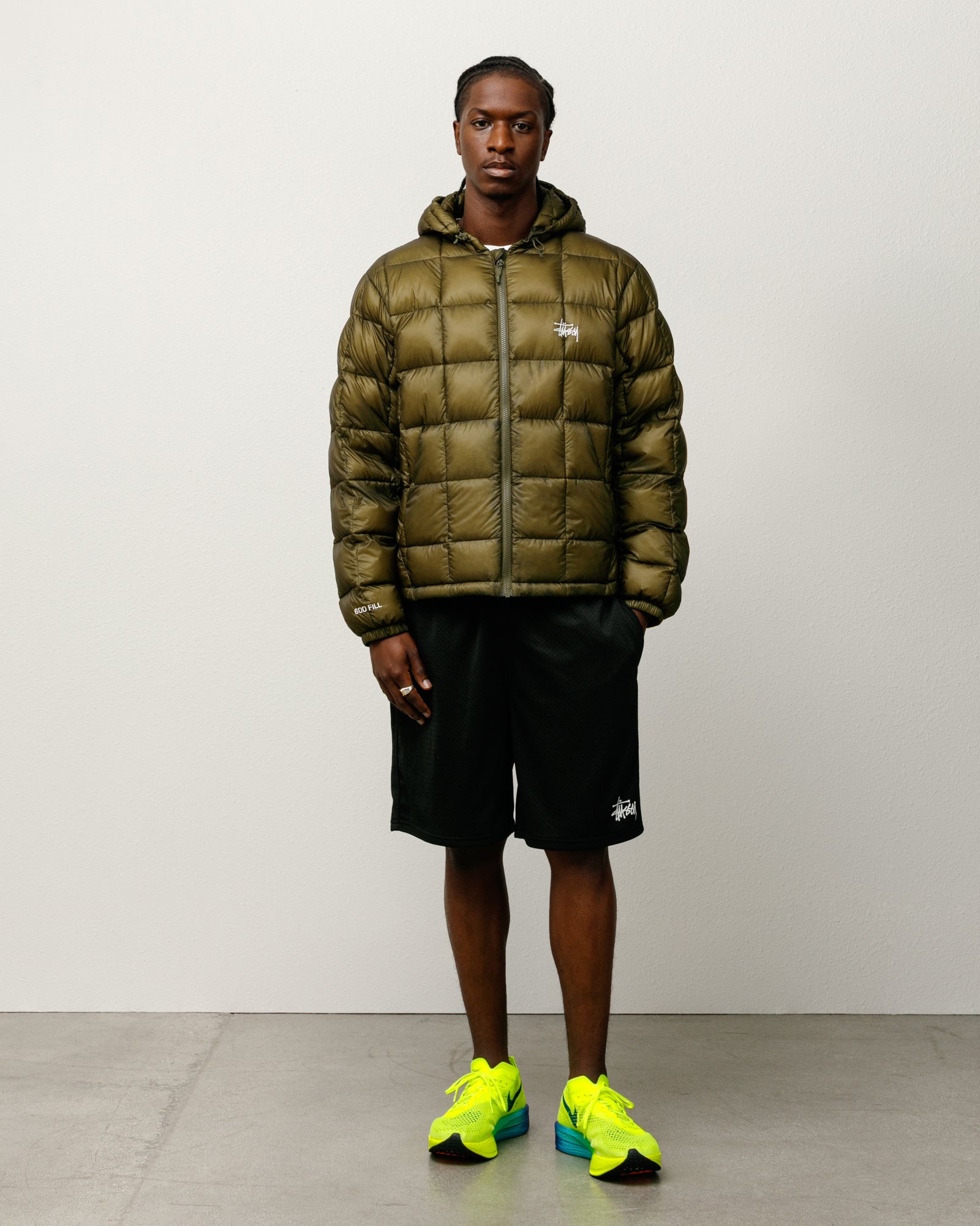 Midweight Hooded Puffer – Olive | Outerwear | Stüssy Japan