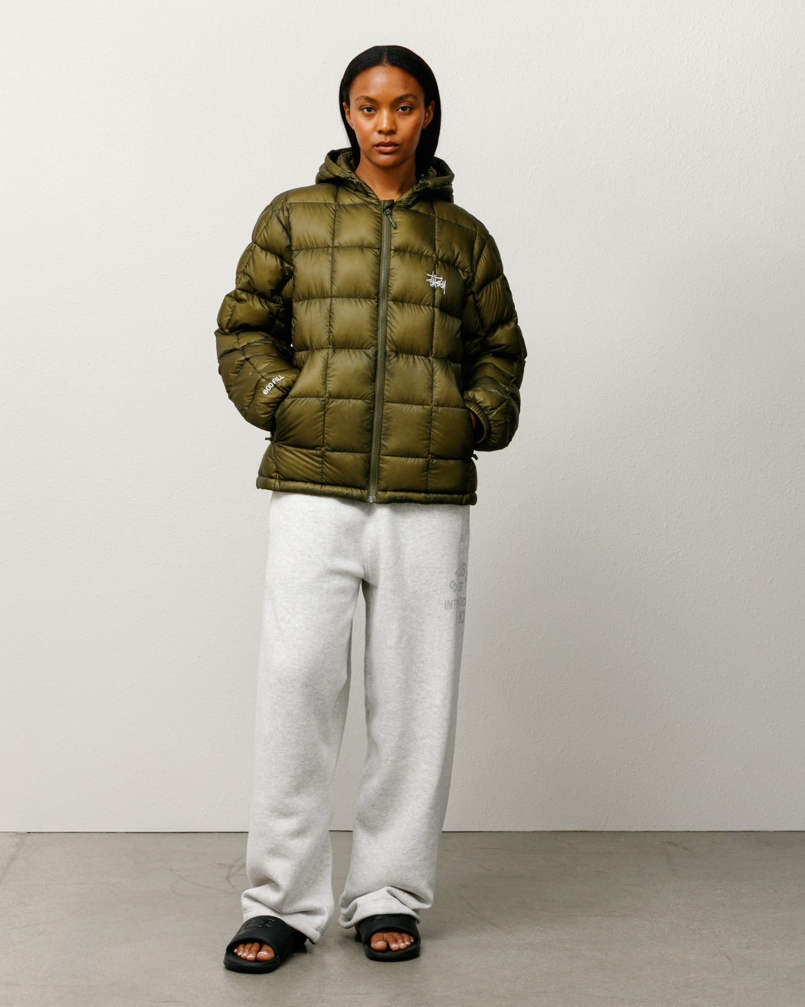 Midweight Hooded Puffer – Olive | Outerwear | Stüssy Japan