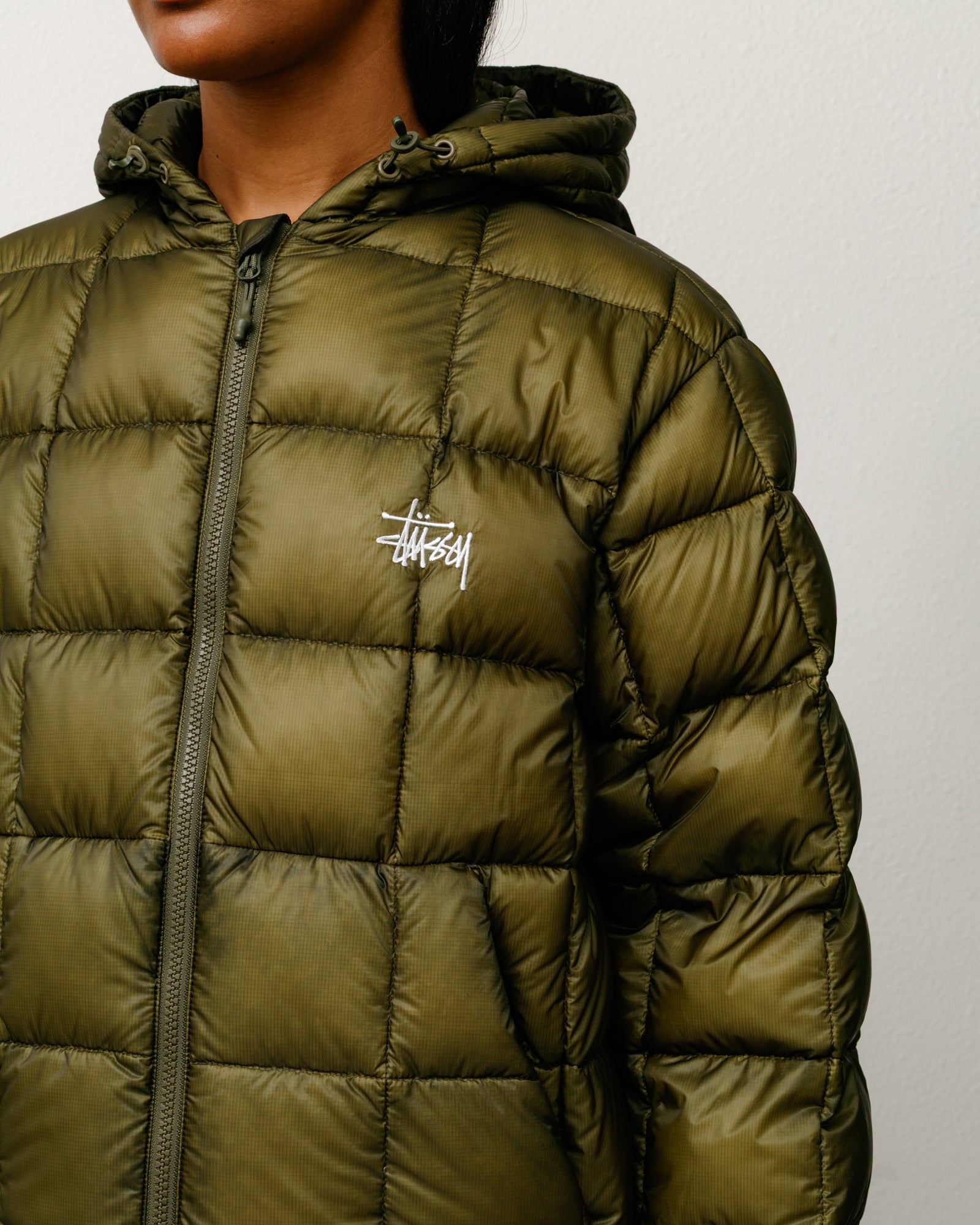 Midweight Hooded Puffer – Olive | Outerwear | Stüssy Japan